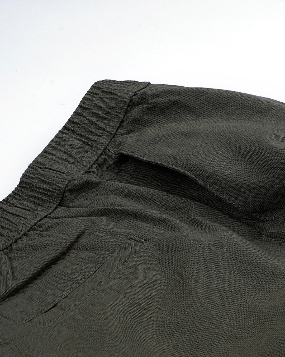 Raw Slub Relaxed Flexiwaist Pants In Green