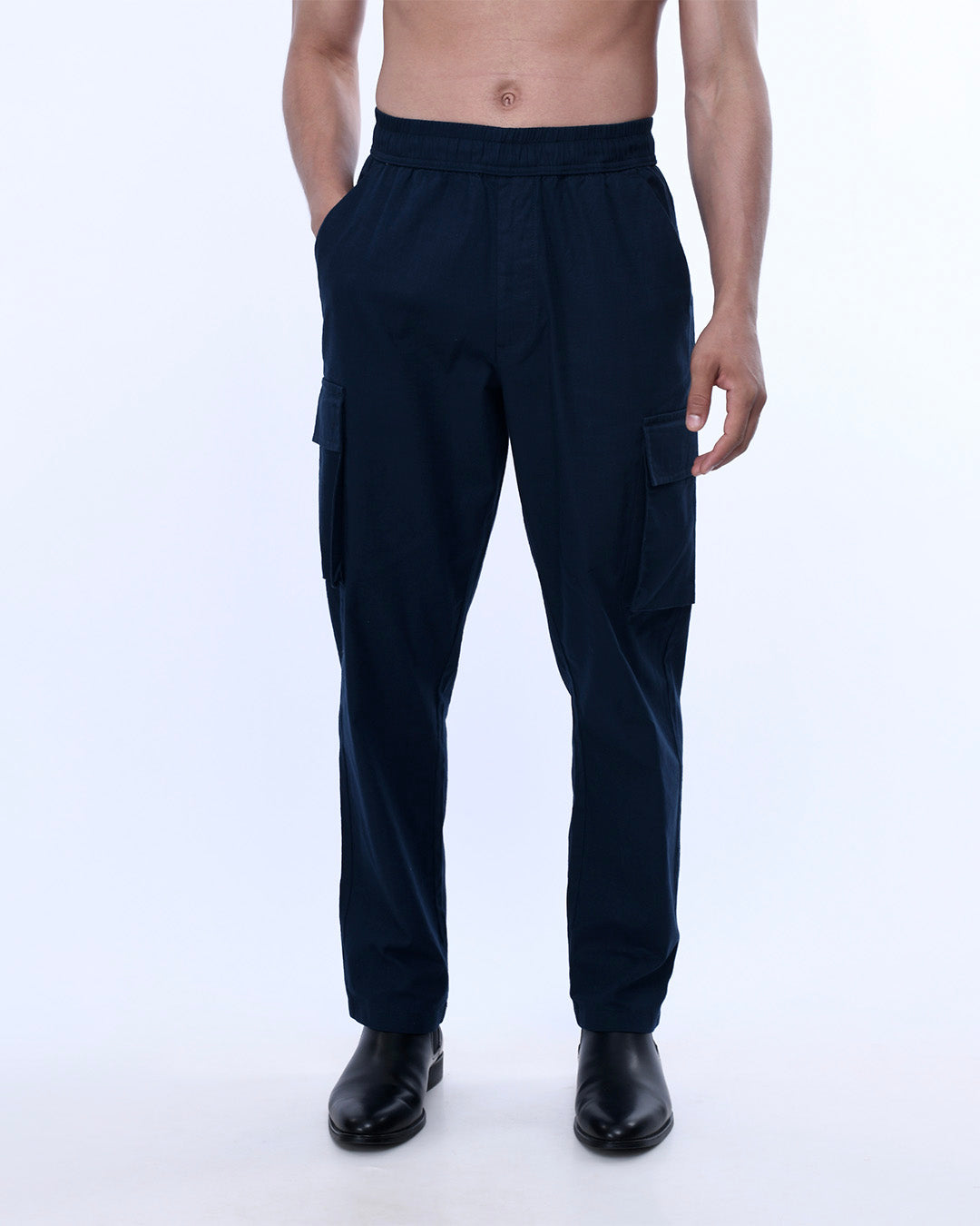 Textured Relaxed Flexiwaist Cargo In Navy