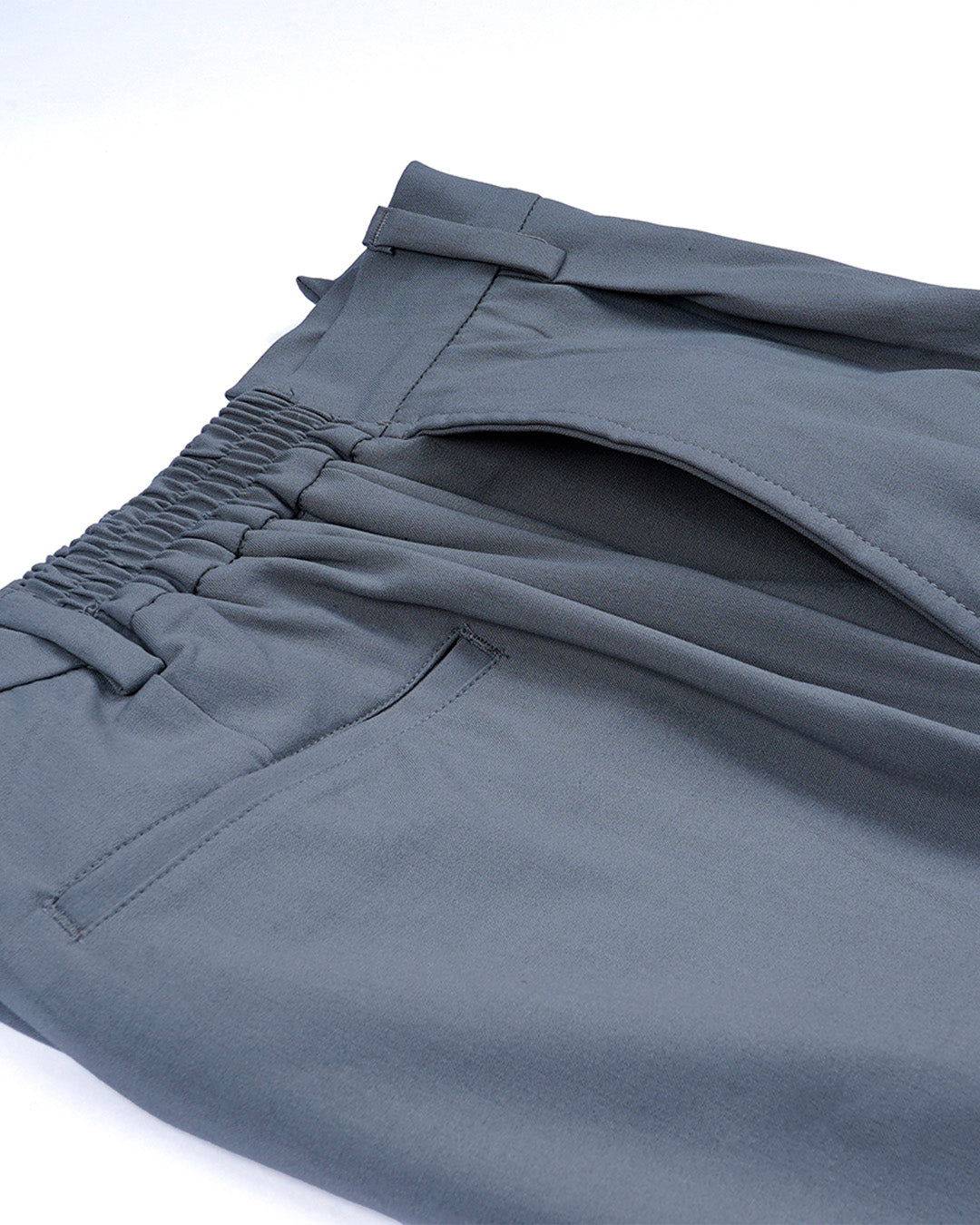 Soft Iron Flexi Relaxed Trouser In Light Grey