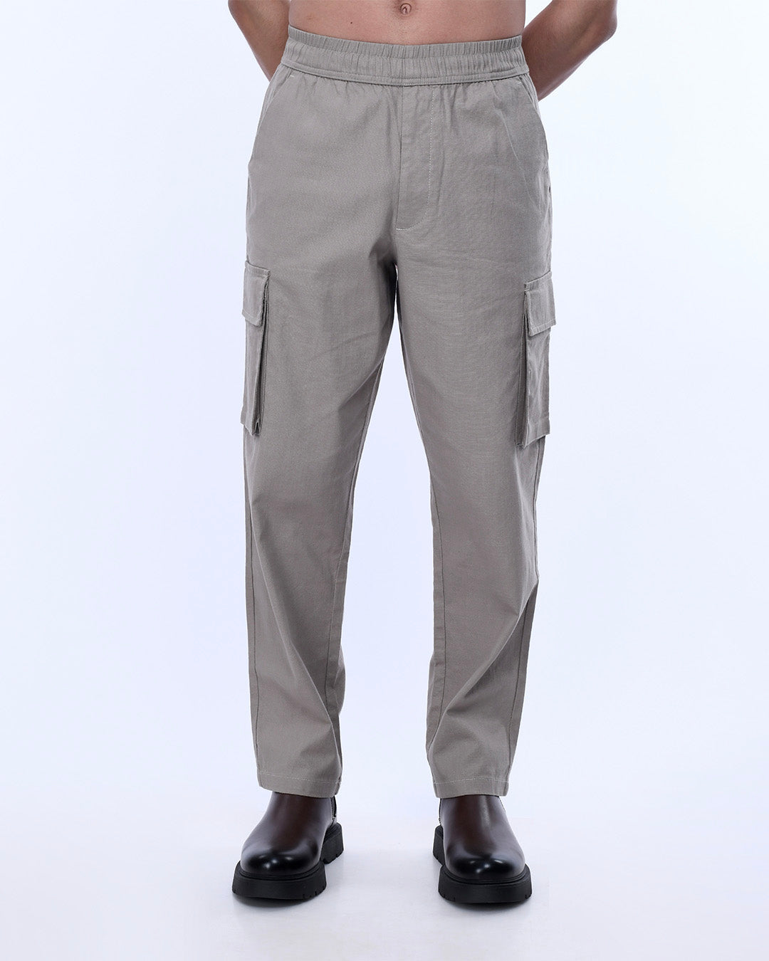 Textured Relaxed Flexiwaist Cargo In Beige