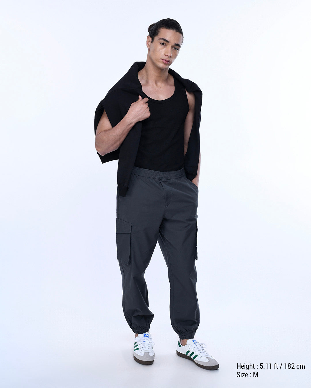 Relaxed Light Cotton Joggers In Grey