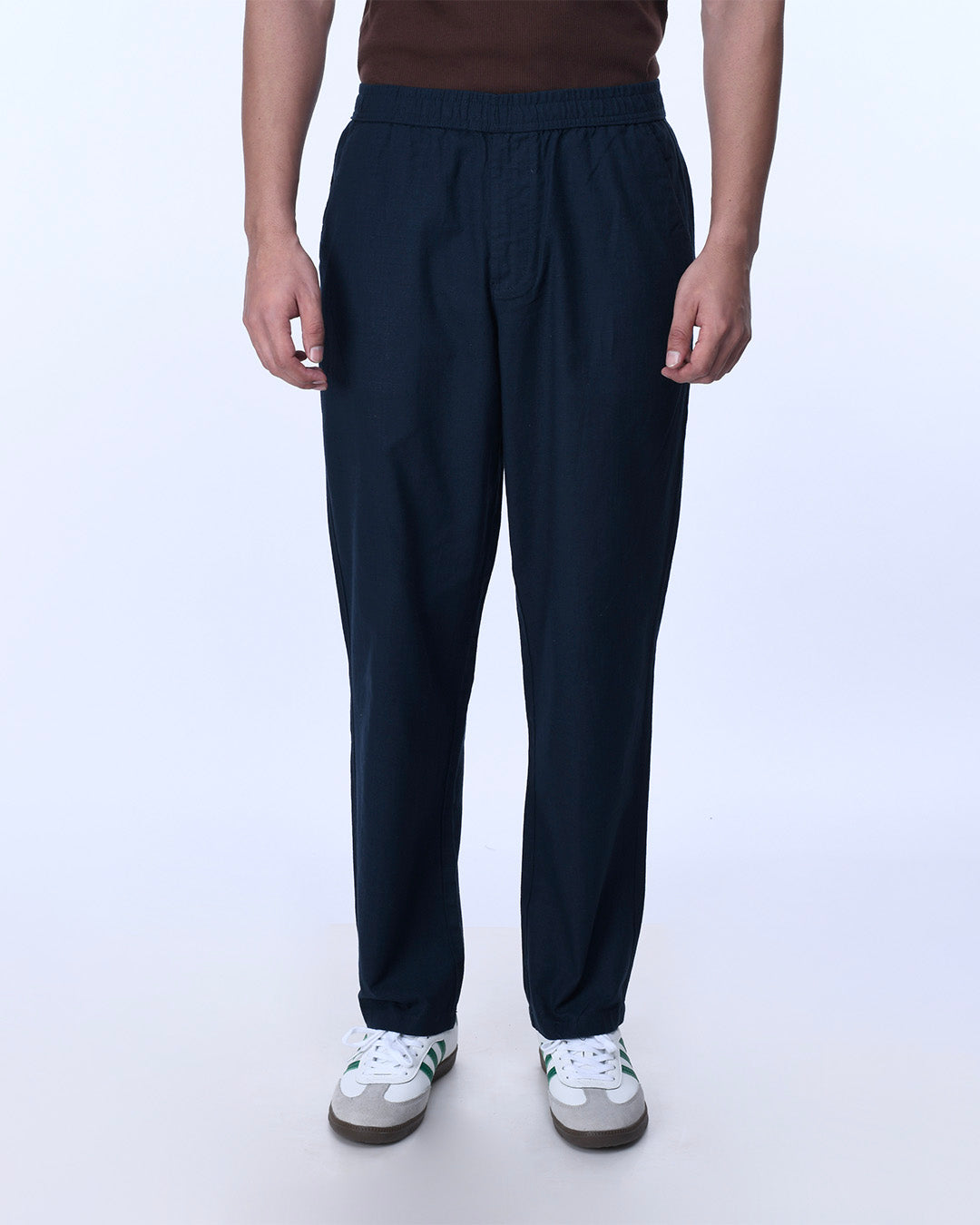 Raw Slub Relaxed Flexiwaist Pants In Navy