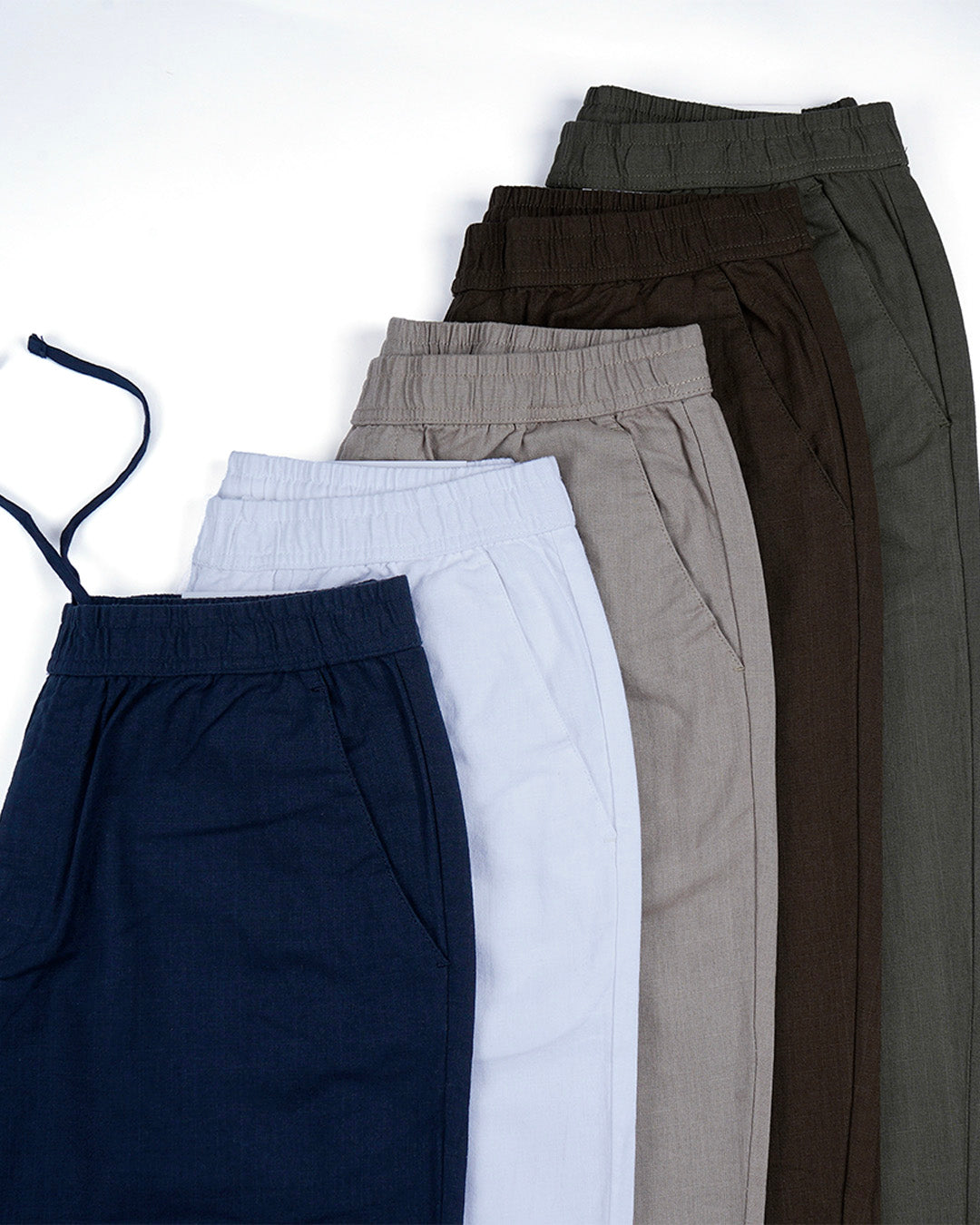 Raw Slub Relaxed Flexiwaist Pants In Green