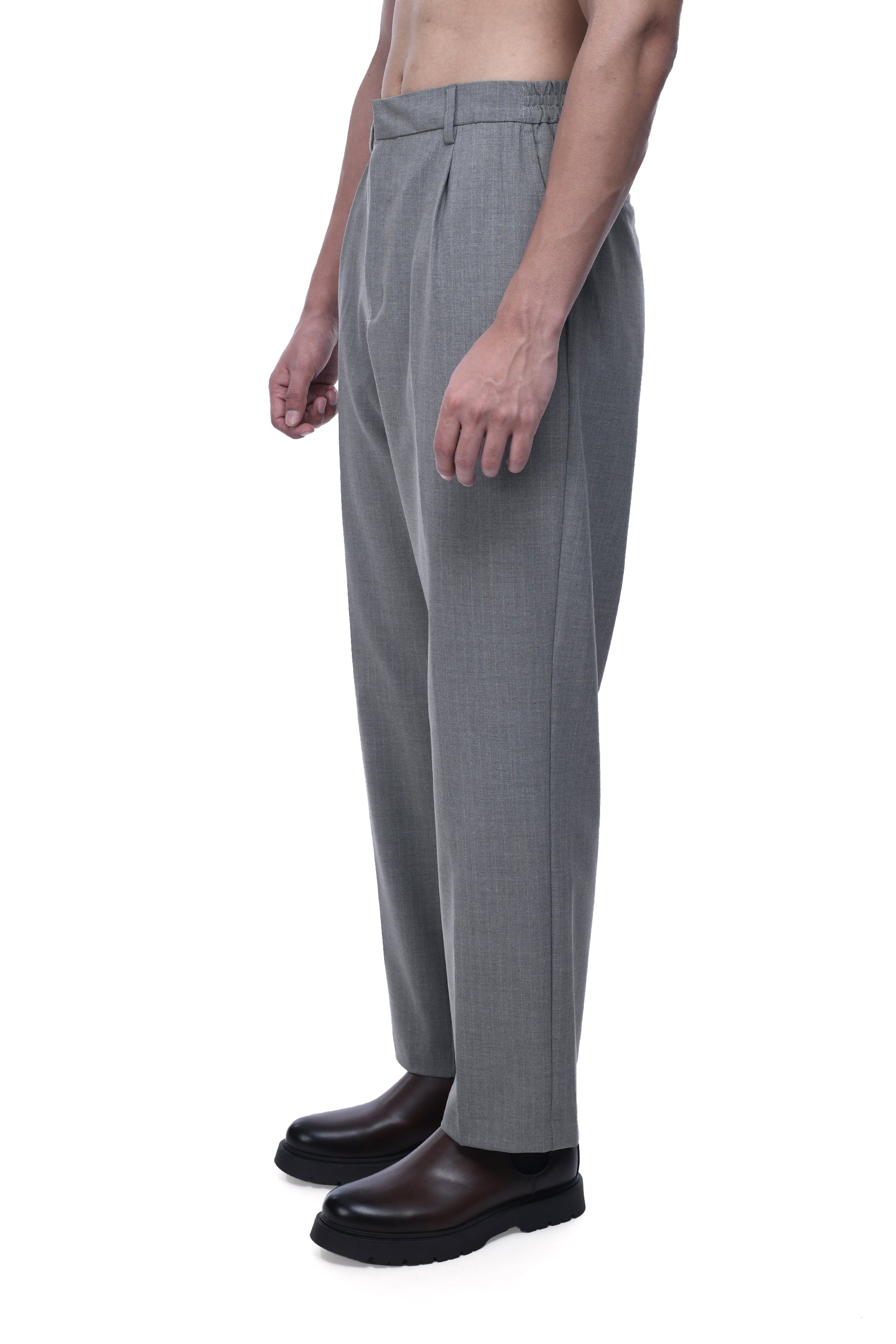 SOFT MIRACLE PINSTRIPED RELAXED PANTS