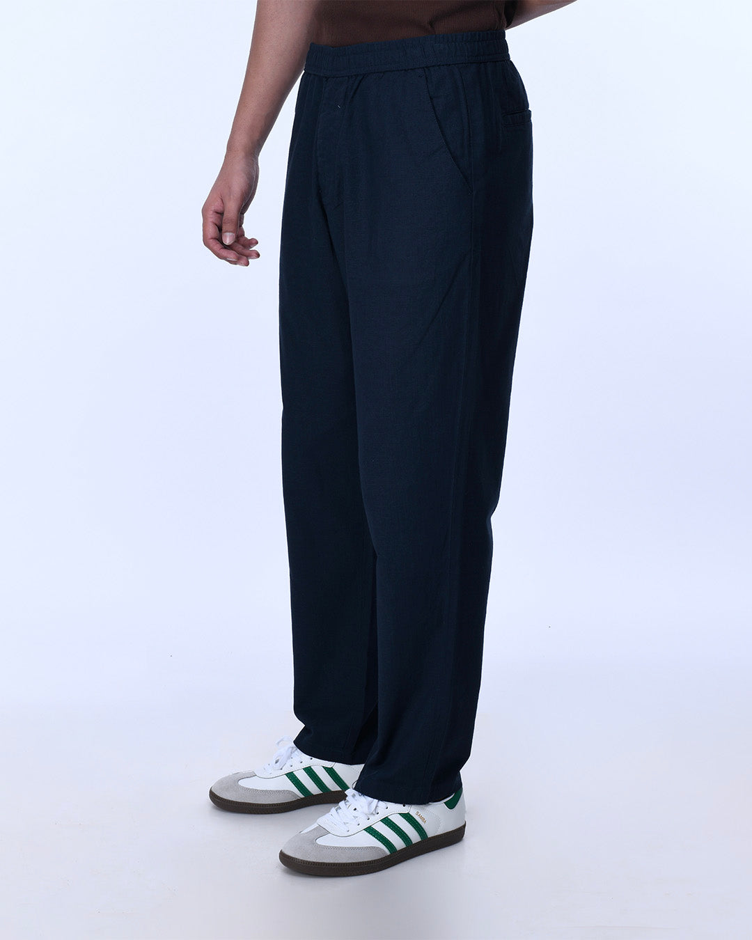 Raw Slub Relaxed Flexiwaist Pants In Navy