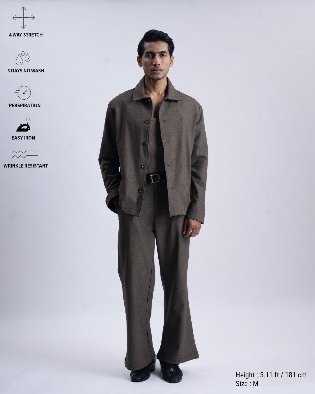 Easy Iron Light-Weight Jacket In FurBrown