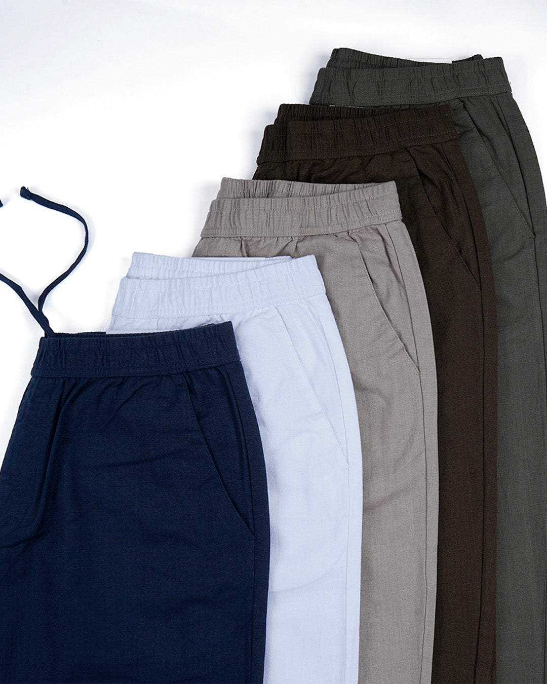 Raw Slub Relaxed Flexiwaist Pants In White