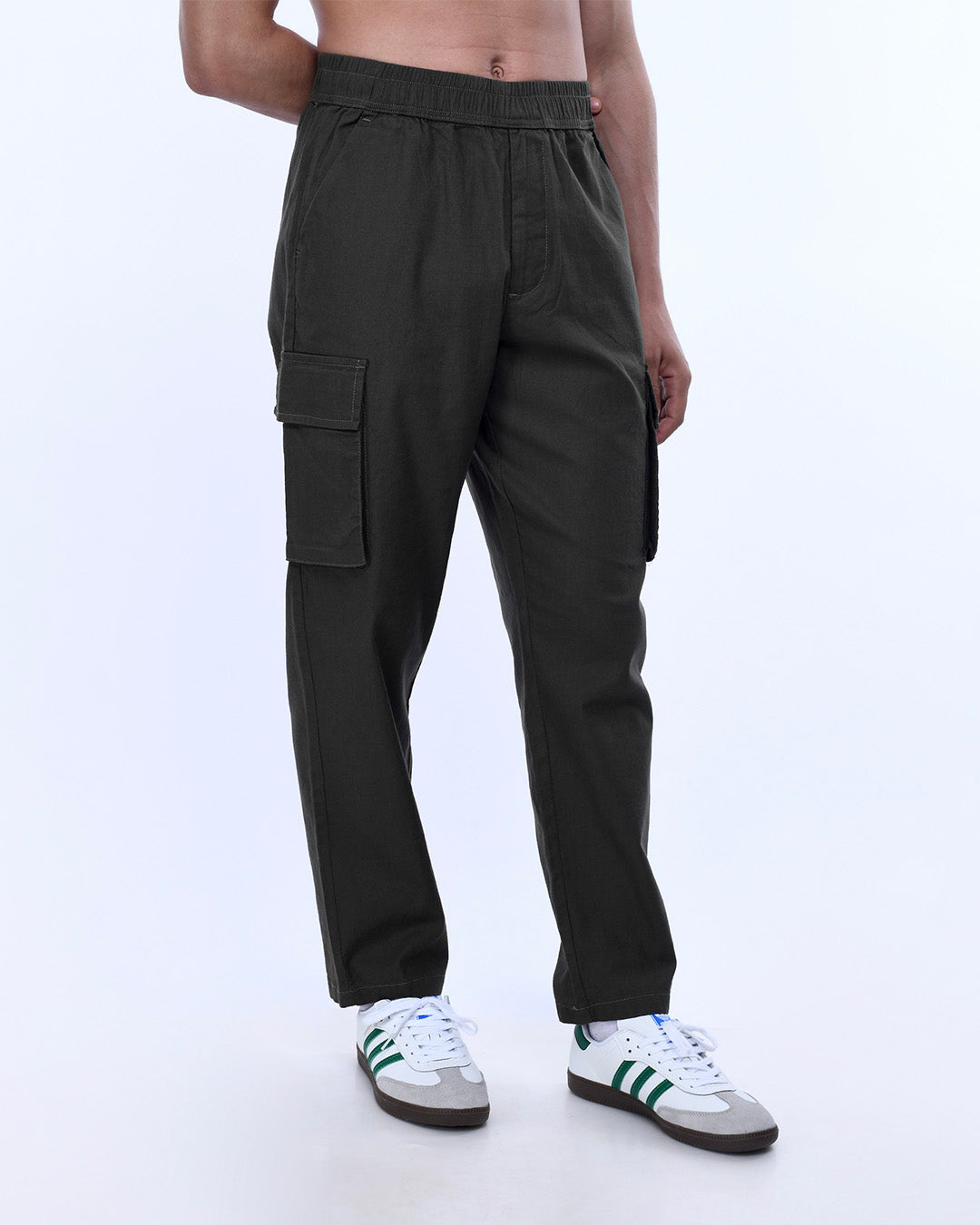 Textured Relaxed Flexiwaist Cargo In Green