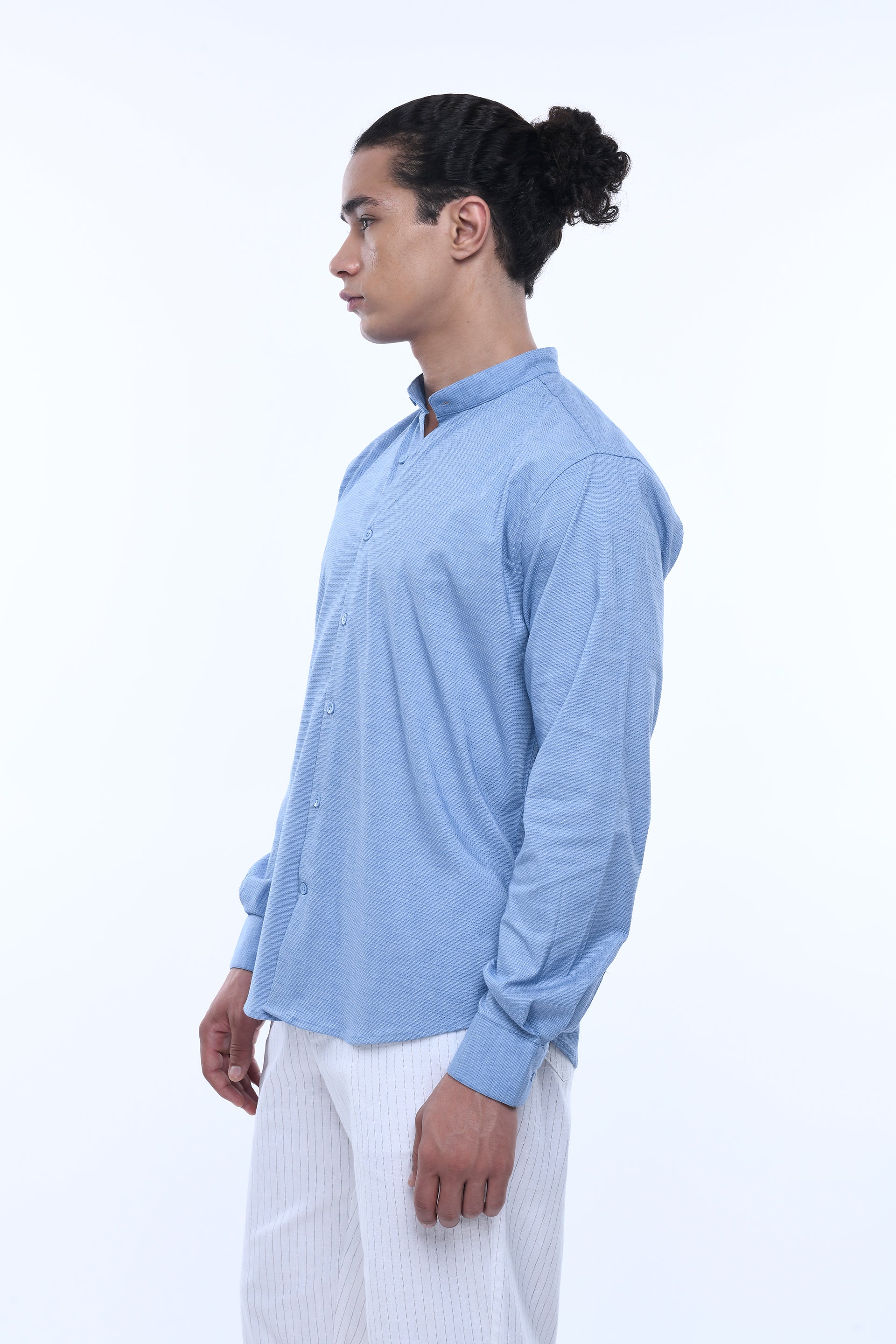 STRUCTURED MODAL MANDARIN SHIRT