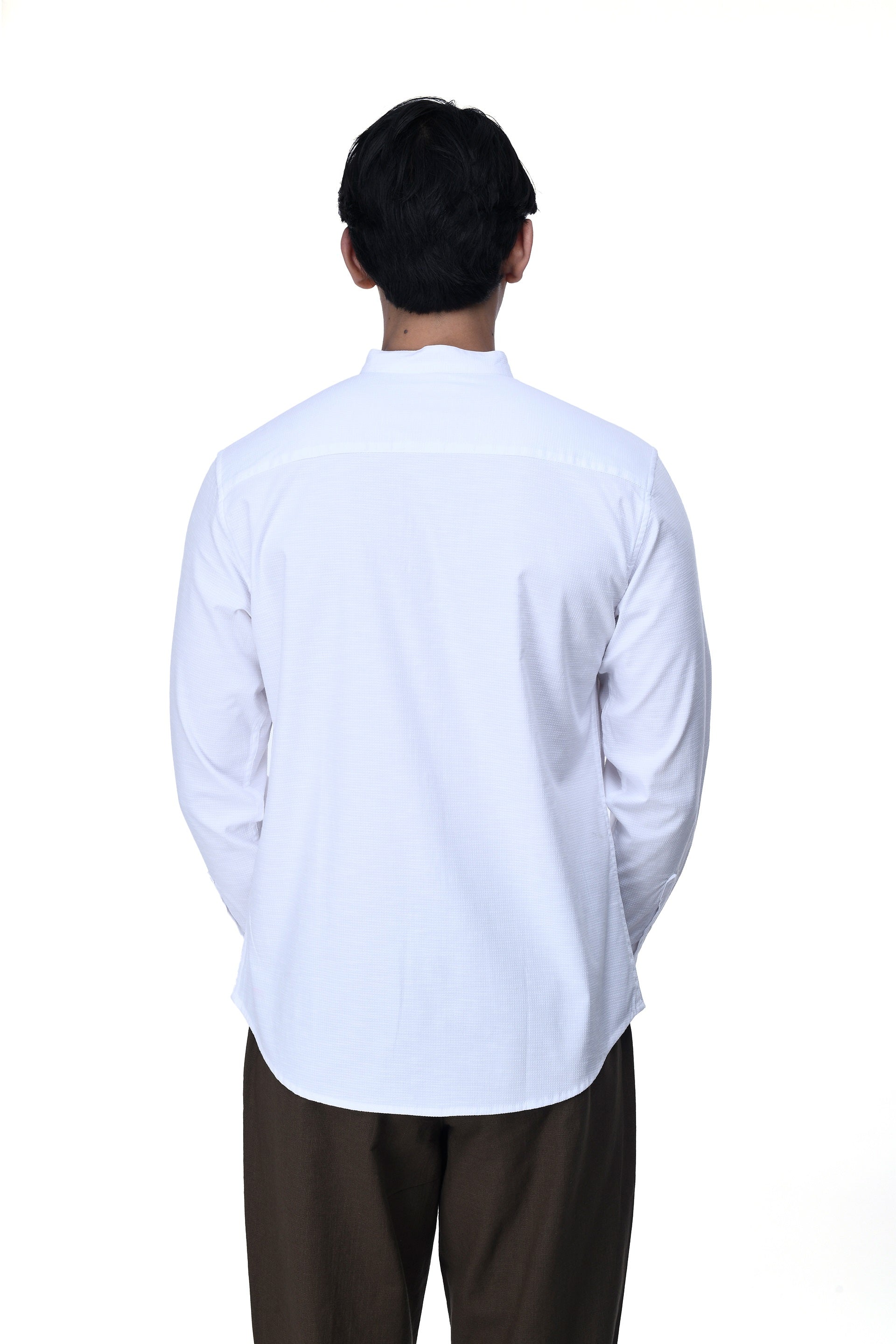 STRUCTURED MODAL MANDARIN SHIRT