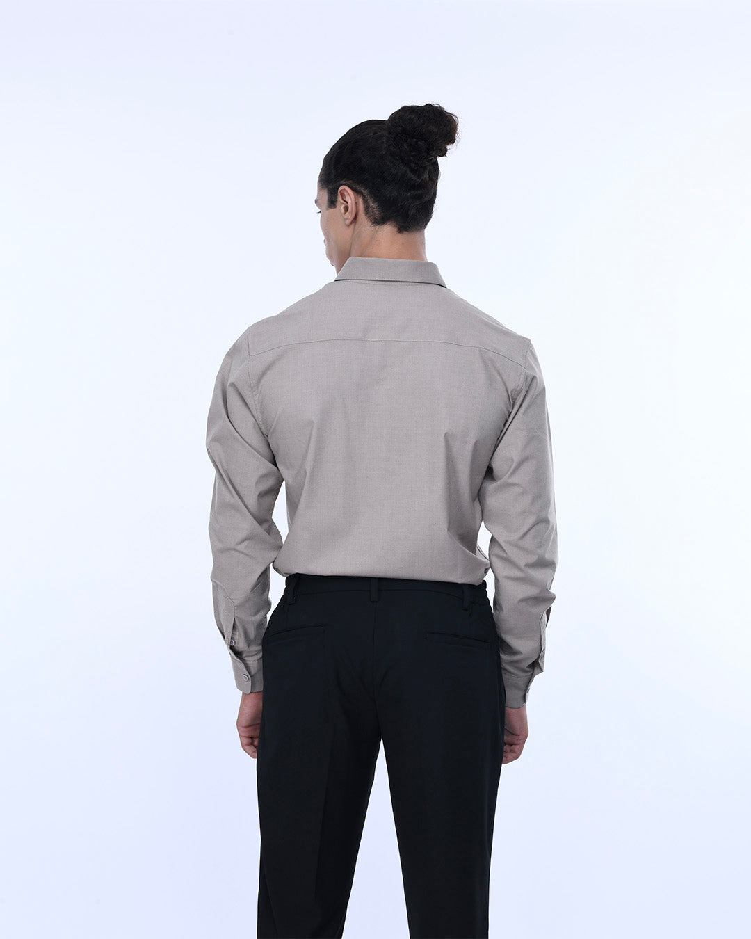 Easy Iron Office Stretch Shirt In Beige