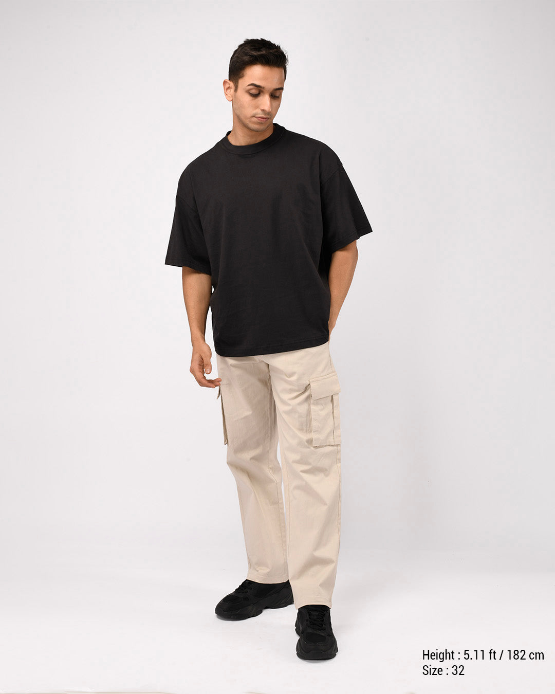 Finest Twill Relaxed Cargo Pants In Cream