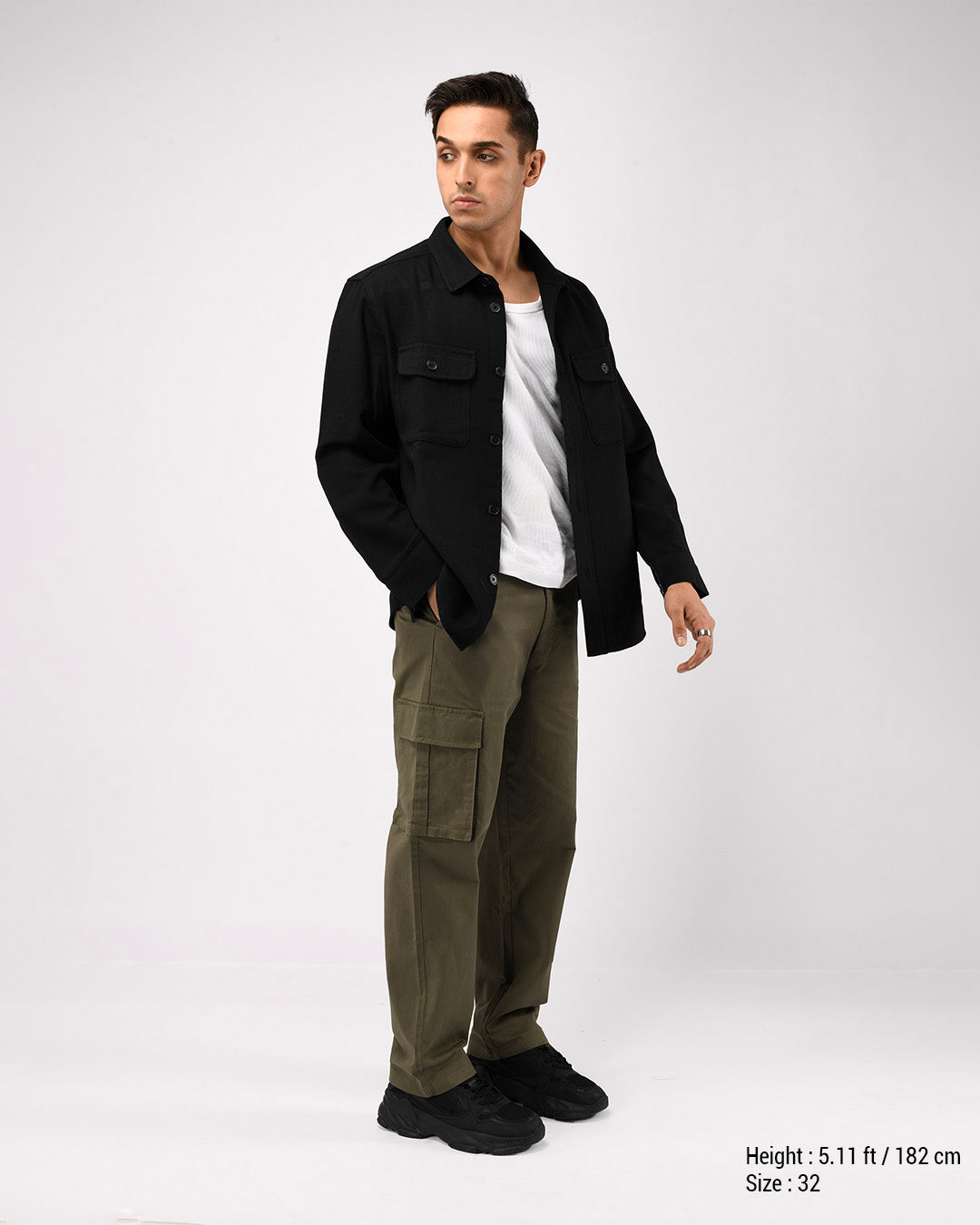 Finest Twill Relaxed Cargo Pants In Olive