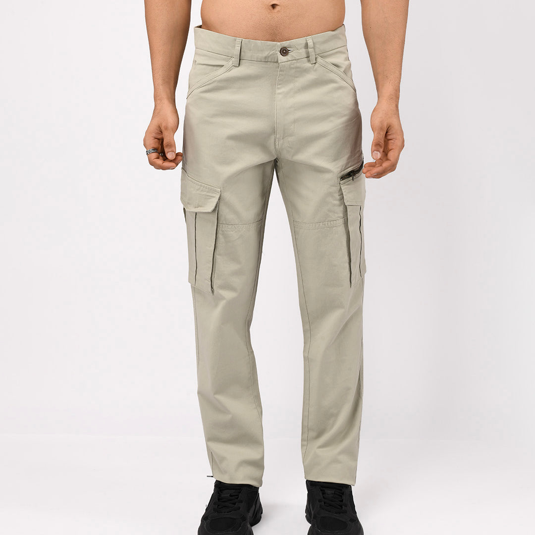 Utility Zip Tailored Cargo Pants In Pistachio