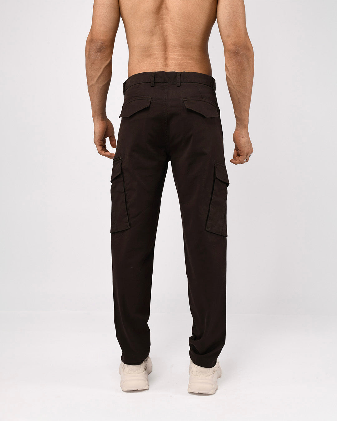 Utility Zip Tailored Cargo Pants In Coffee