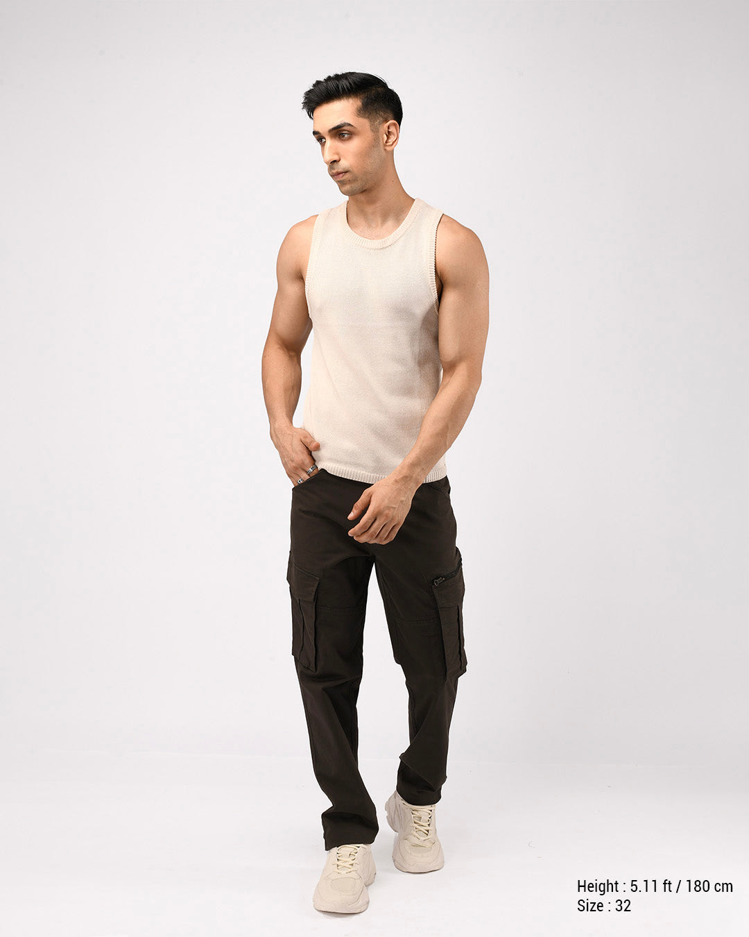 Utility Zip Tailored Cargo Pants In Dark Olive