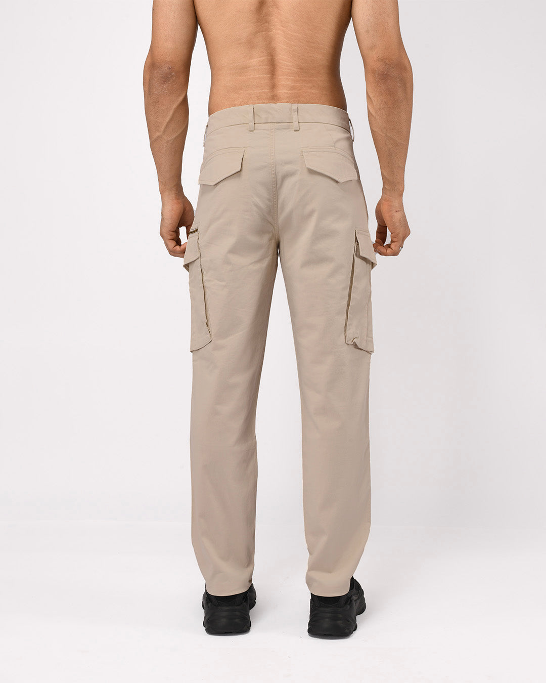Utility Zip Tailored Cargo Pants In Cream