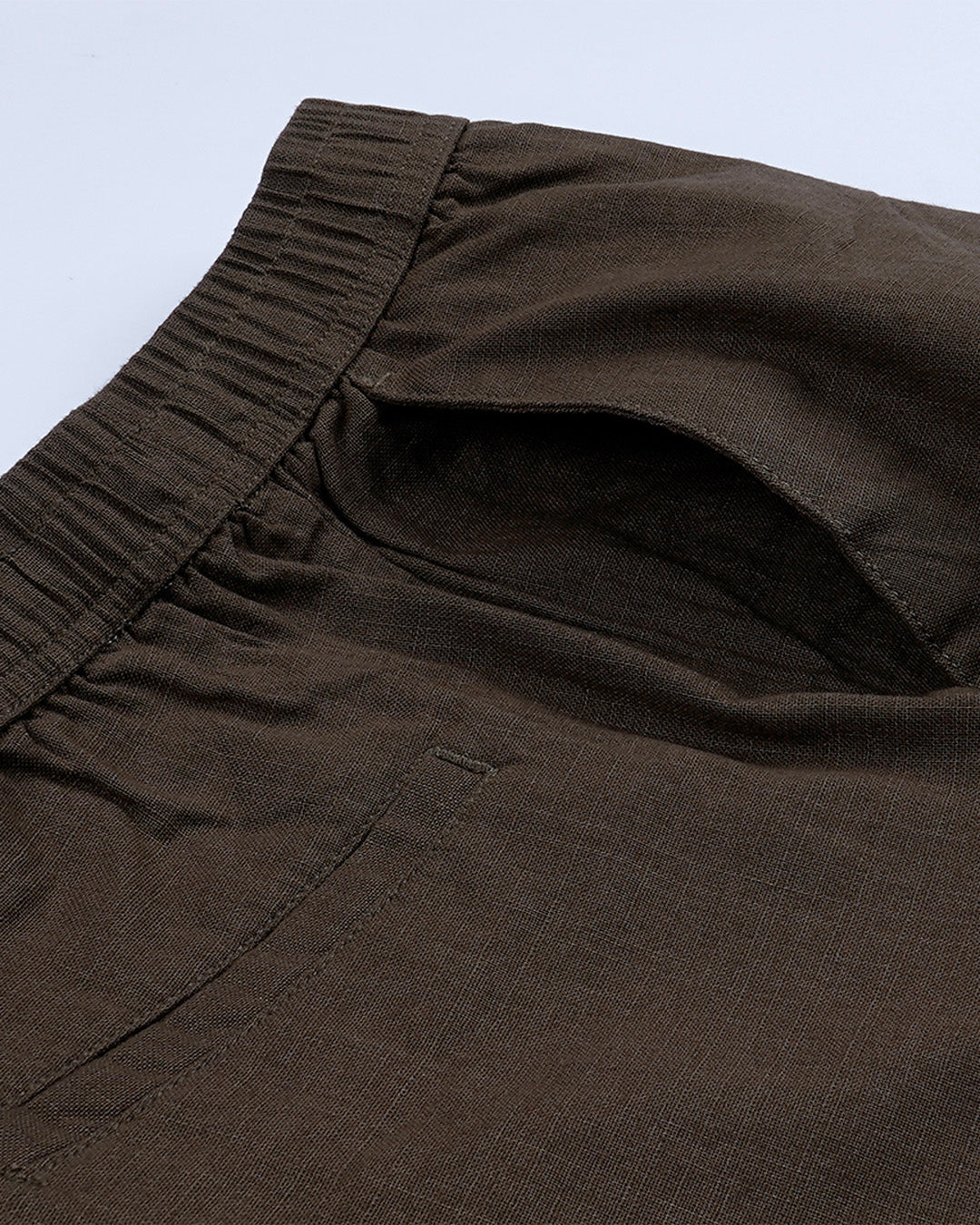 Raw Slub Relaxed Flexiwaist Pants In Brown