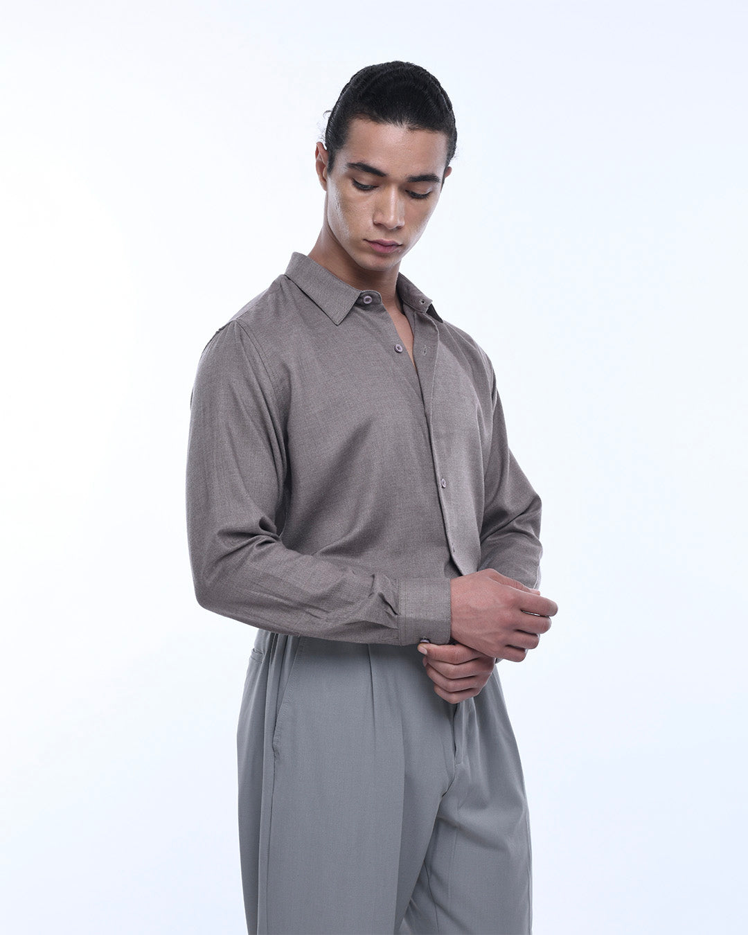 Royal Oxford Stretch Shirt In Beige