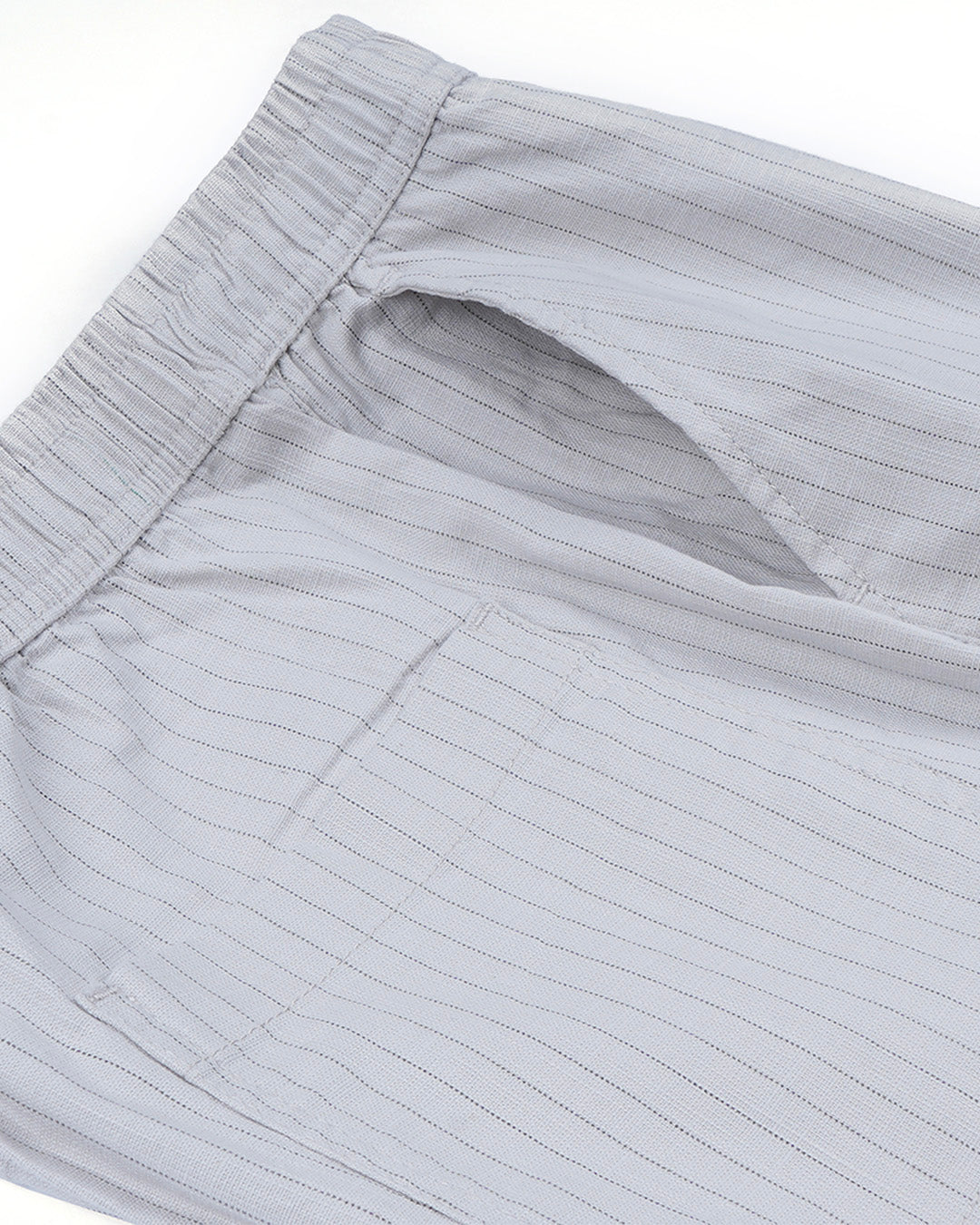 Relaxed Striped Cotton Pant In Grey