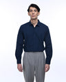 Easy Iron Office Stretch Shirt In Blue