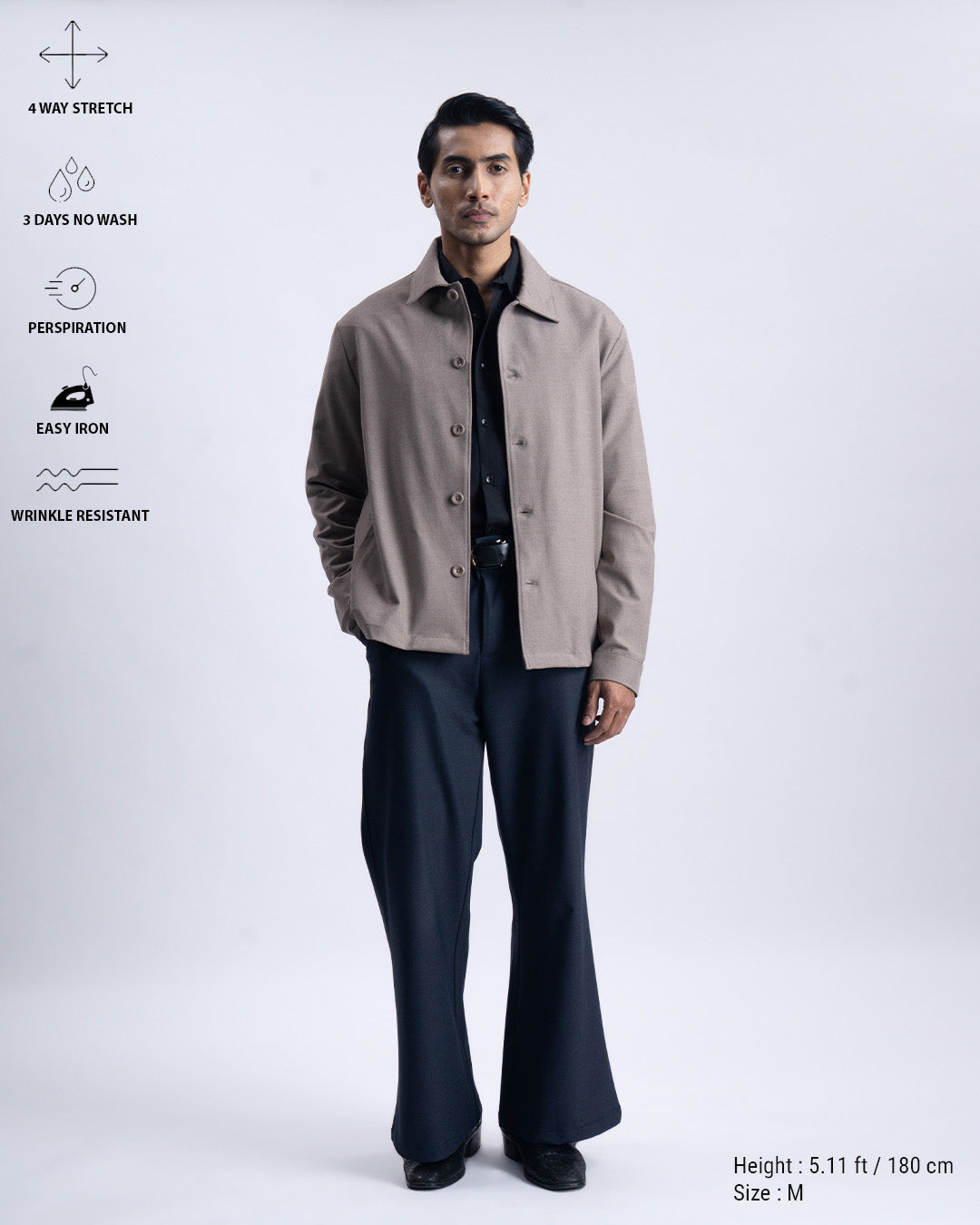 Easy Iron Light-Weight Jacket In Beige