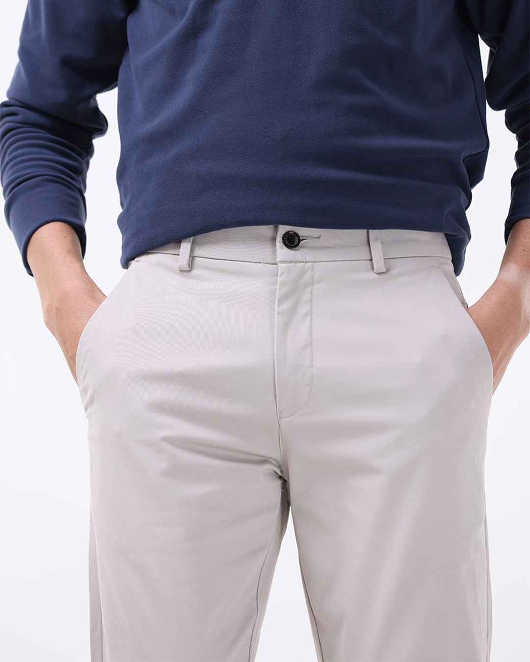 Soft Cotton Chinos In Ecru