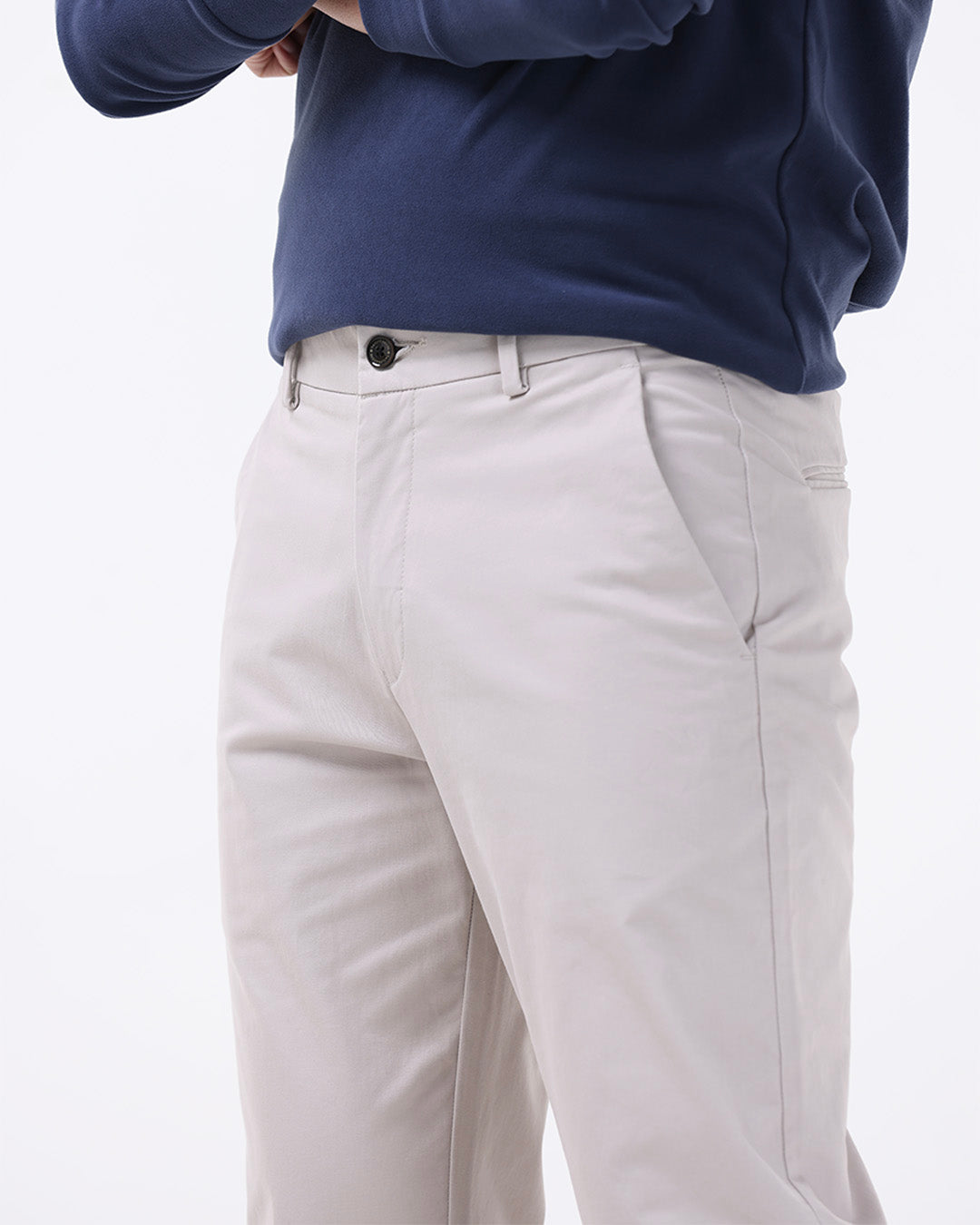 Soft Cotton Chinos In Ecru