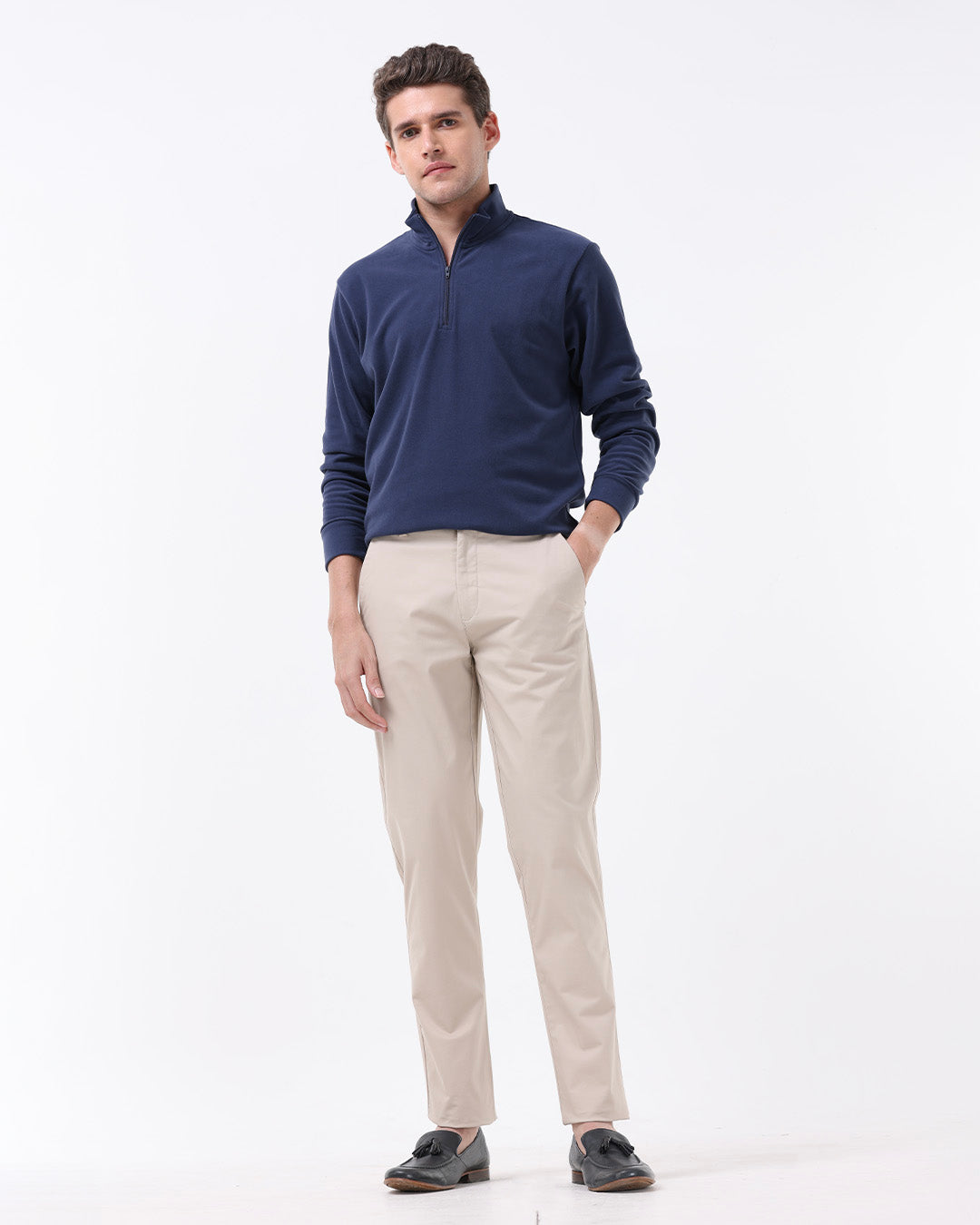 Soft Cotton Chinos In Cream