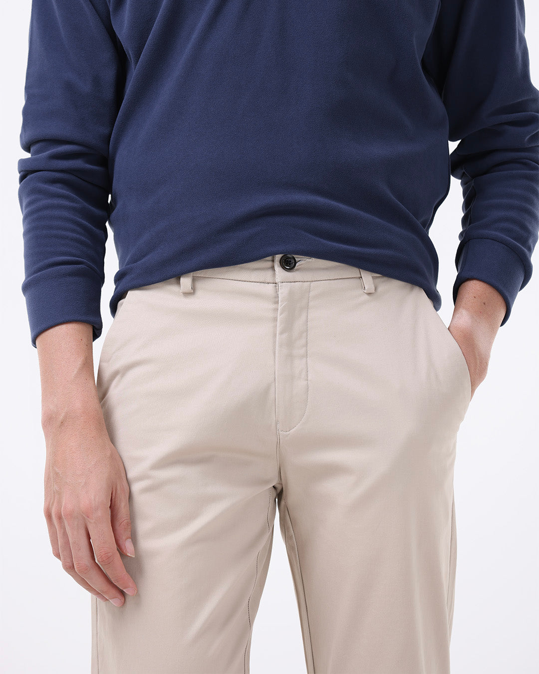 Soft Cotton Chinos In Cream