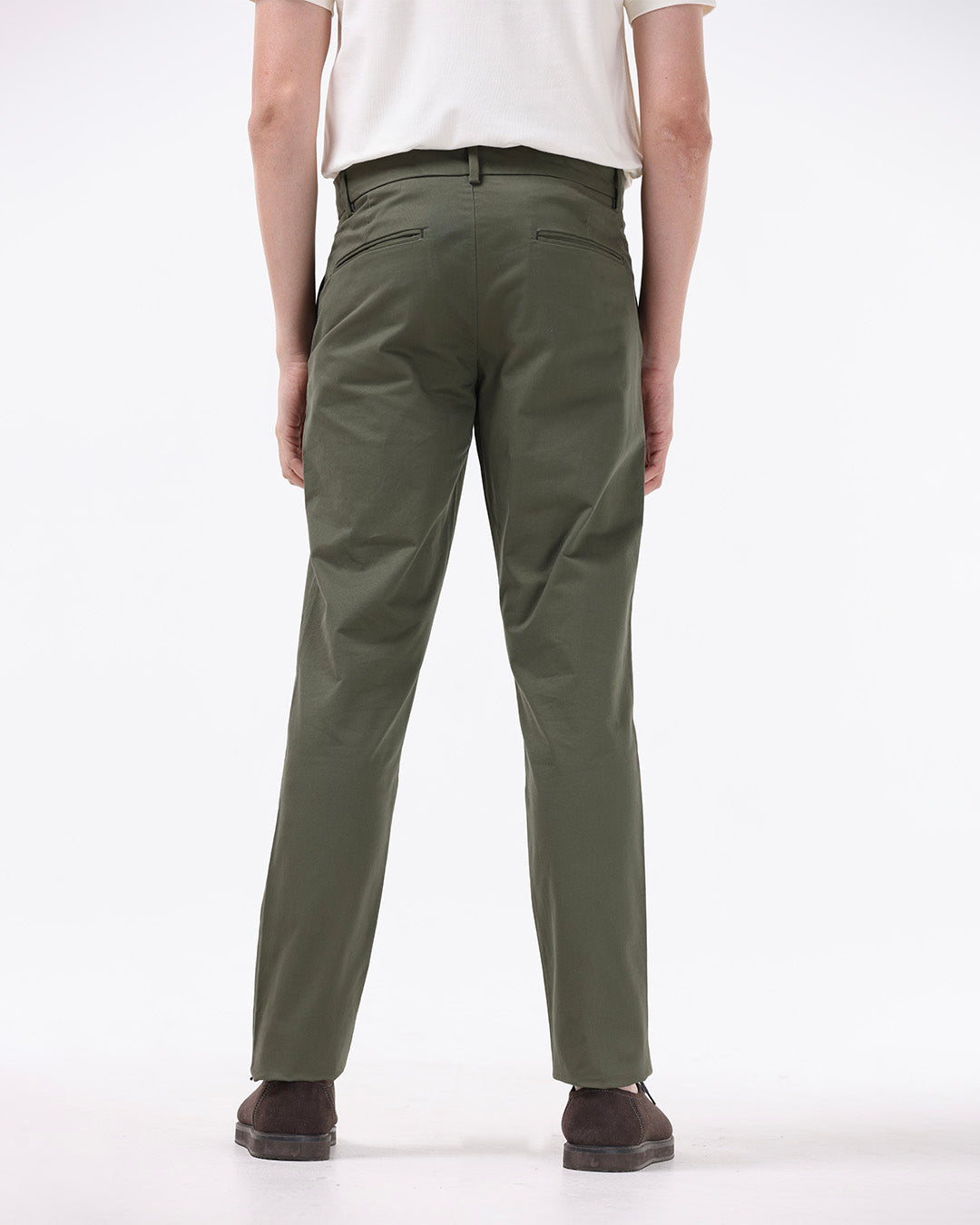 Soft Cotton Chinos In Olive