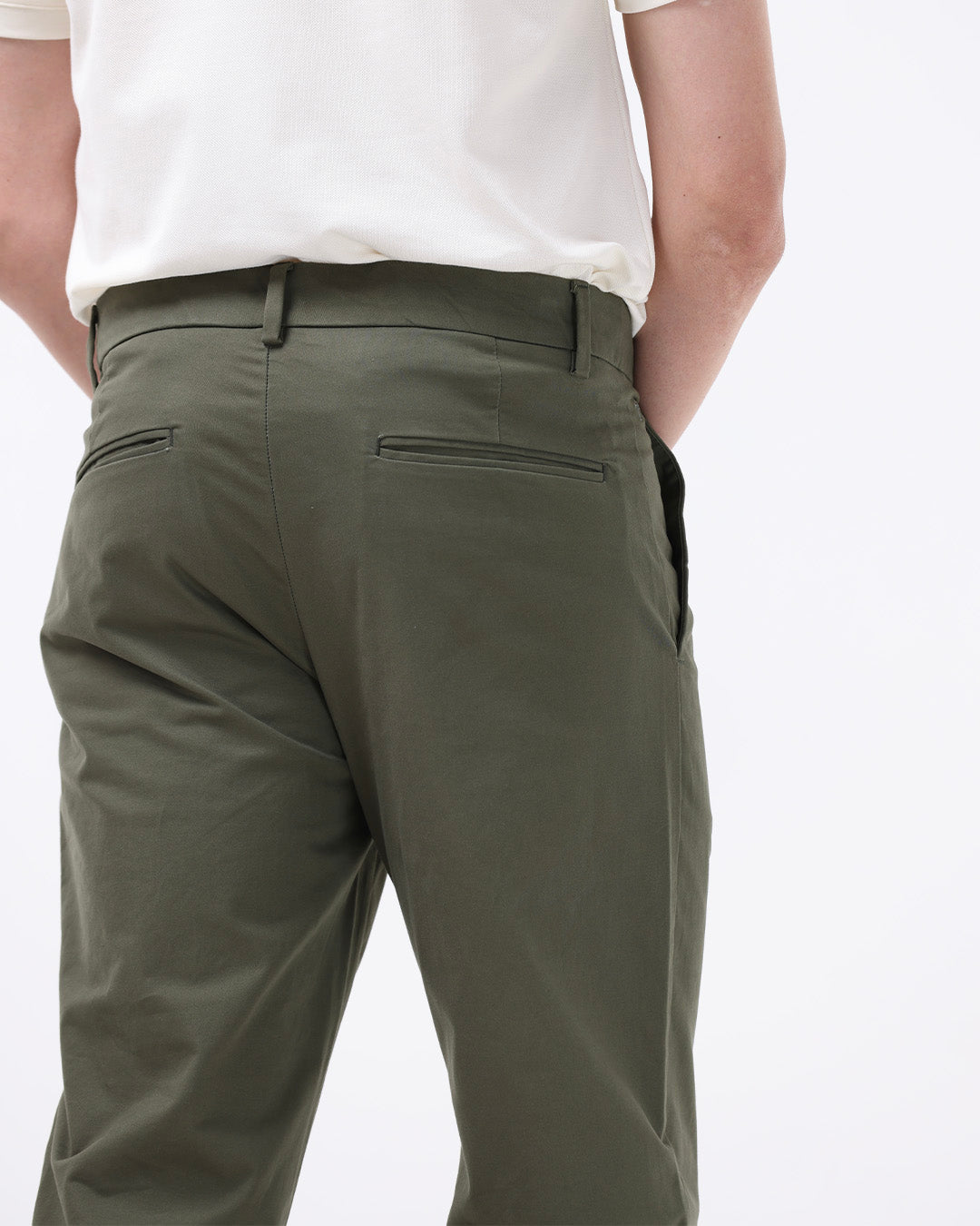 Soft Cotton Chinos In Olive