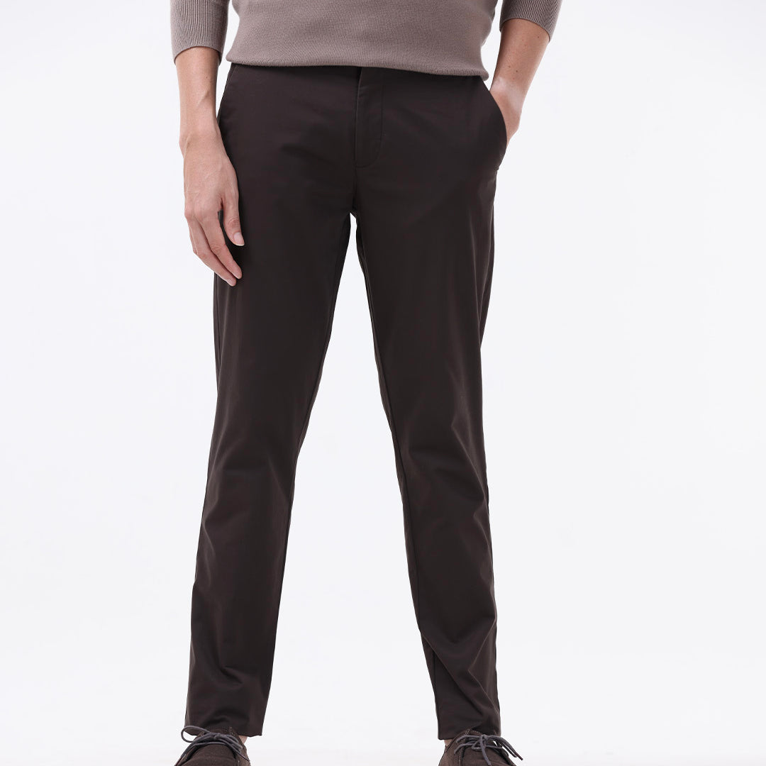 Soft Cotton Chinos In Brown
