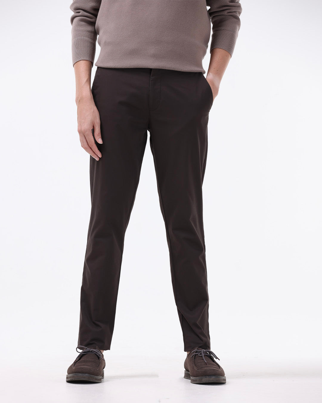 Soft Cotton Chinos In Brown