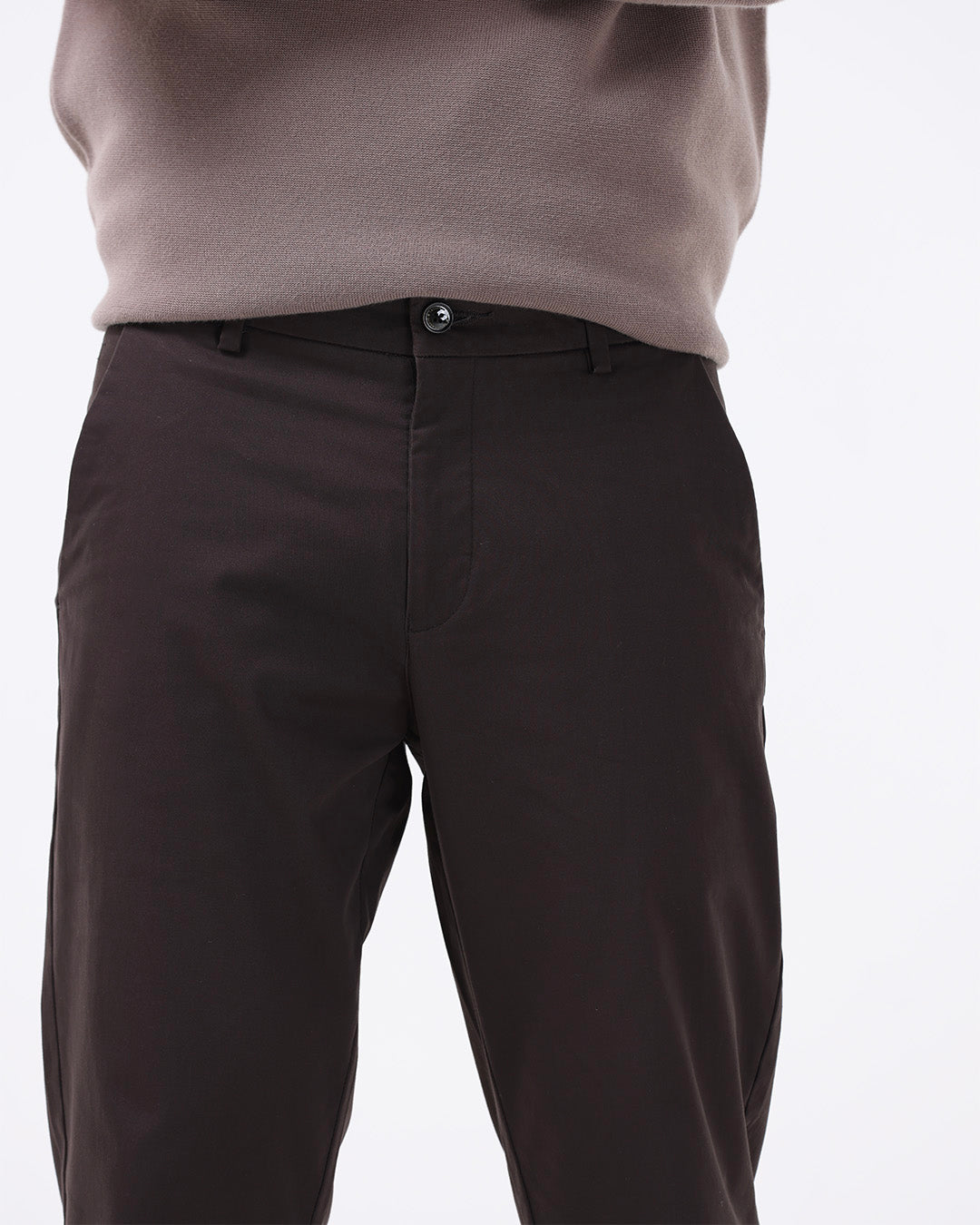 Soft Cotton Chinos In Brown