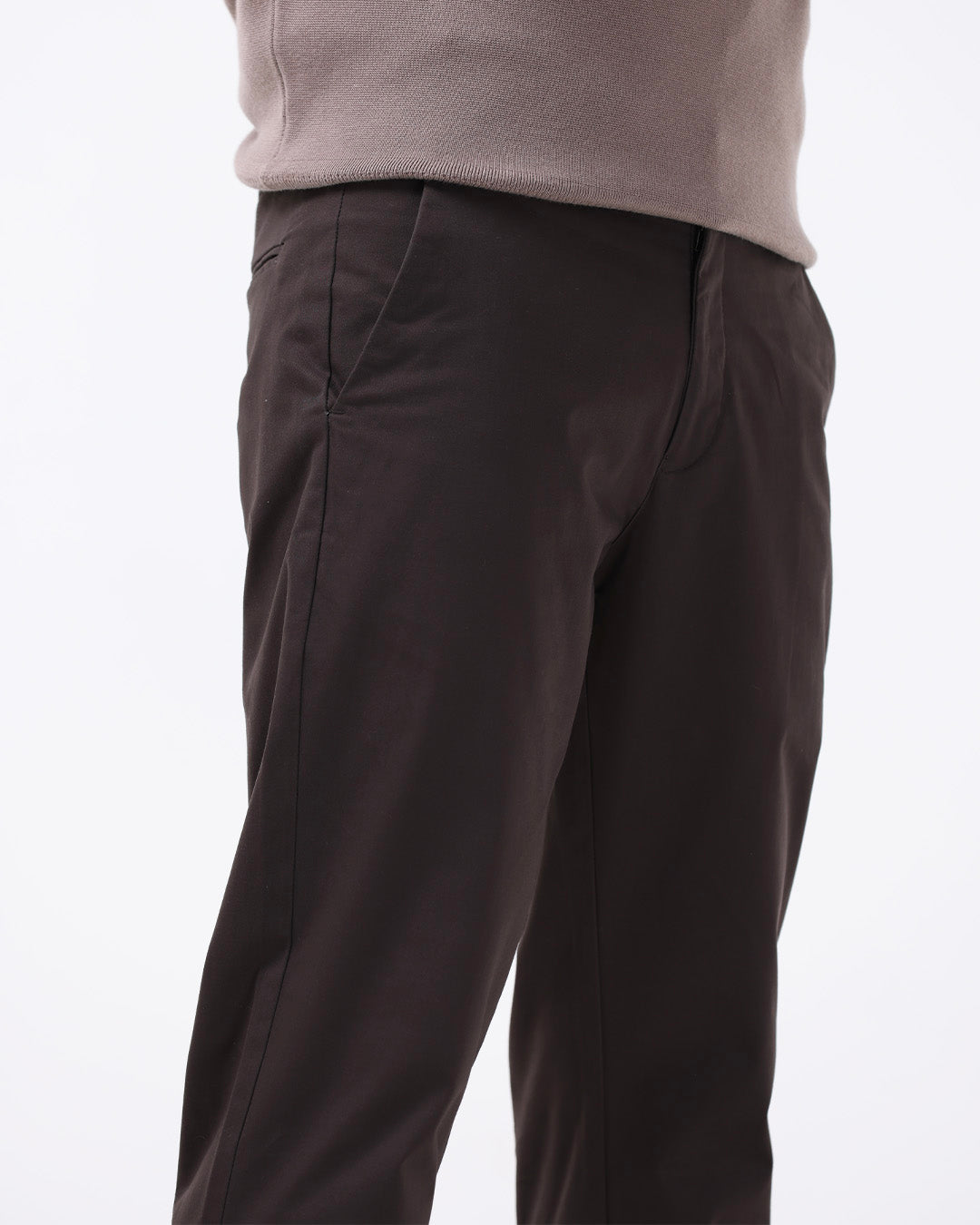 Soft Cotton Chinos In Brown