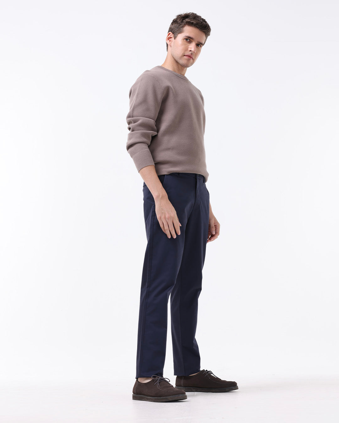 Soft Cotton Chinos In Navy