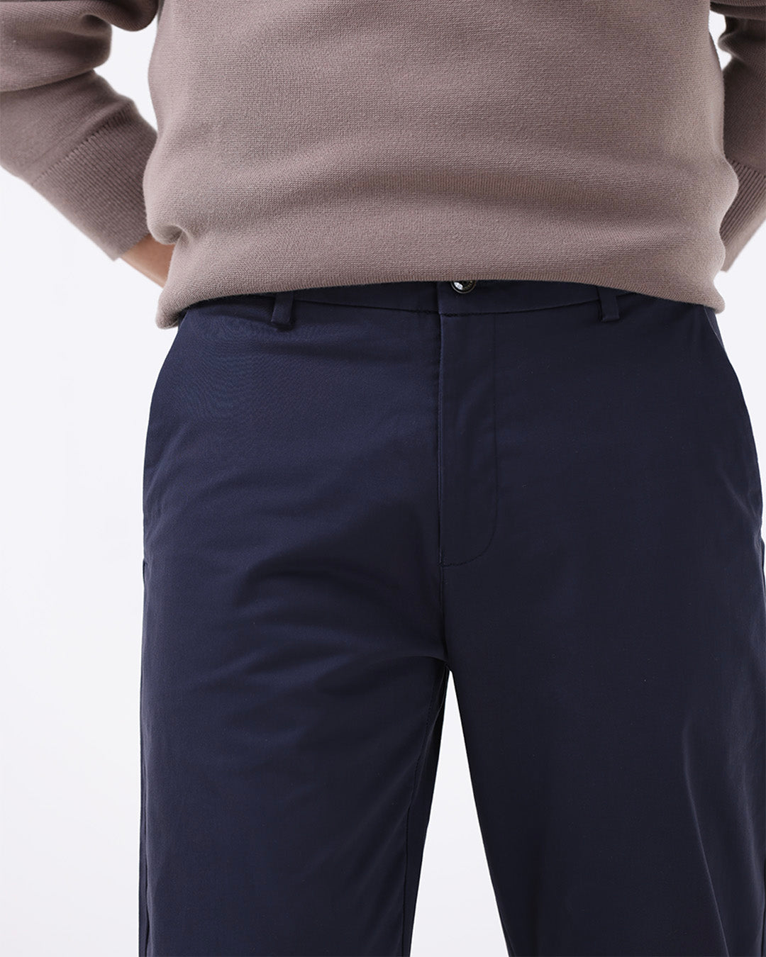 Soft Cotton Chinos In Navy