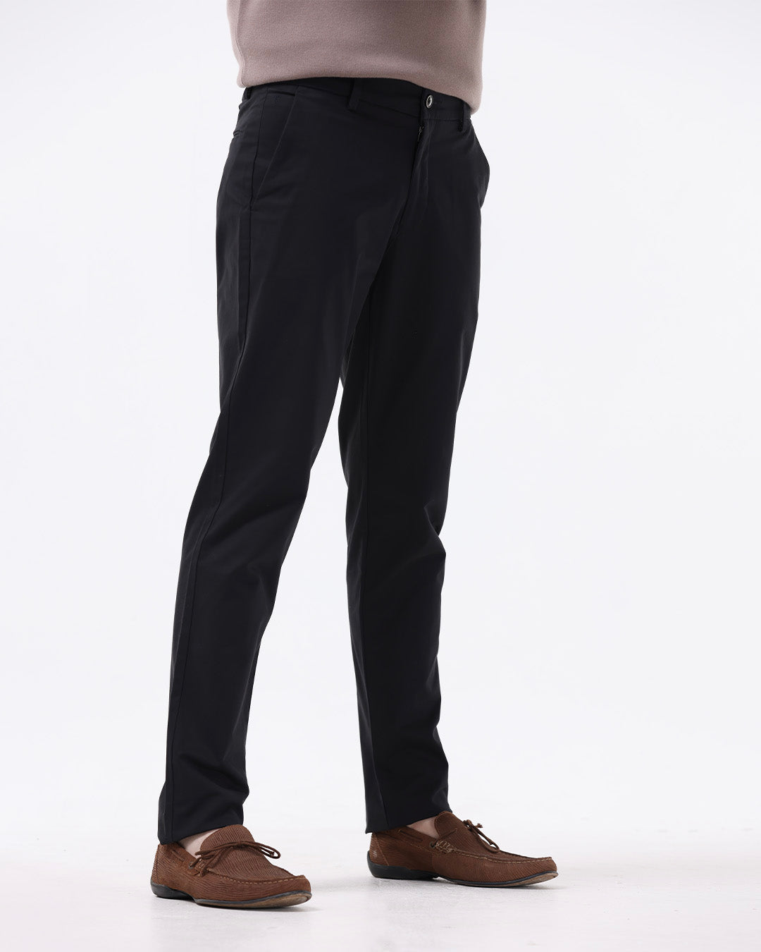 Soft Cotton Chinos In Black