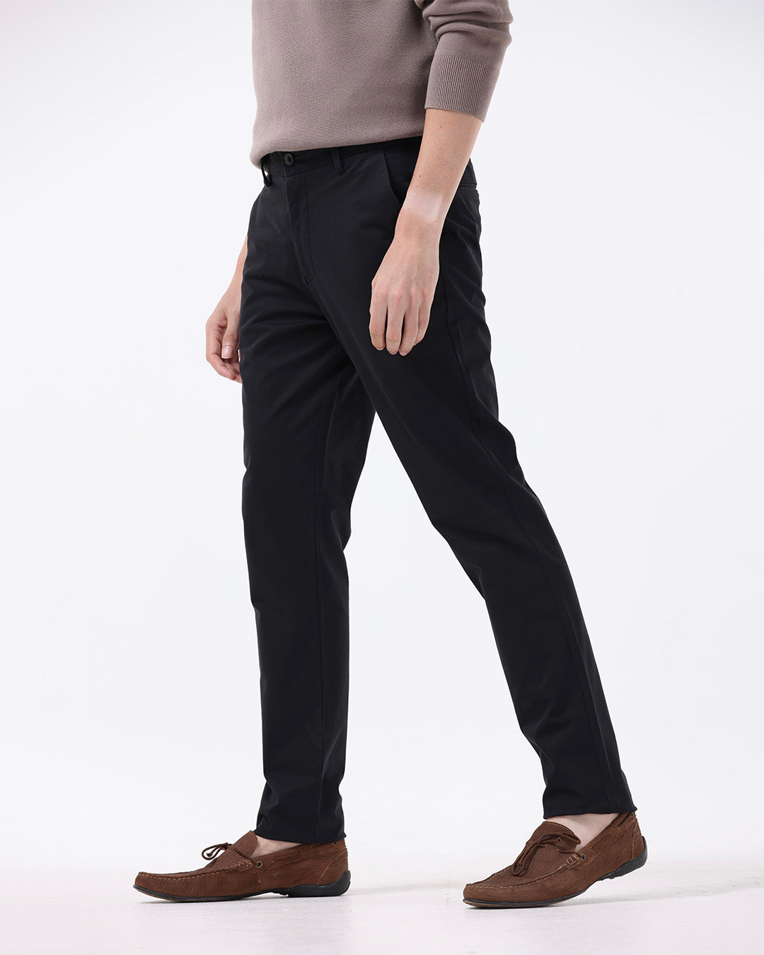 Soft Cotton Chinos In Black