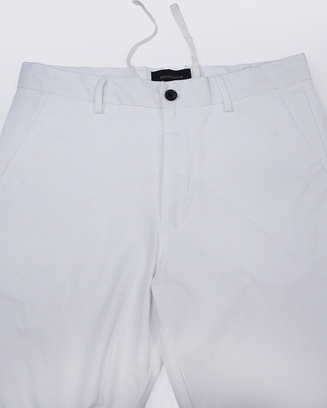 Linen Feel Premium Cotton Chinos In White