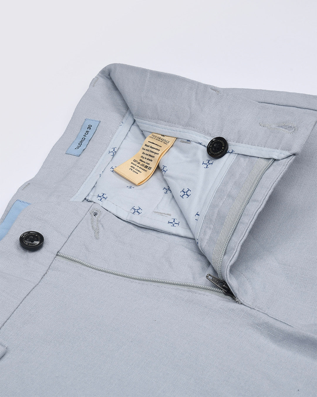 Linen Feel Premium Cotton Chinos In Sky Blue