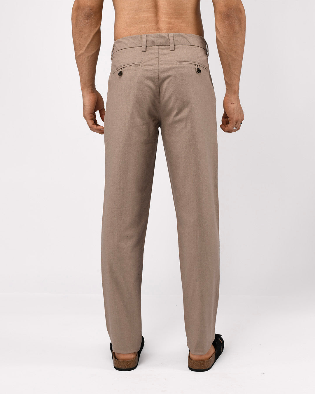 Linen Feel Premium Cotton Chinos In Dust