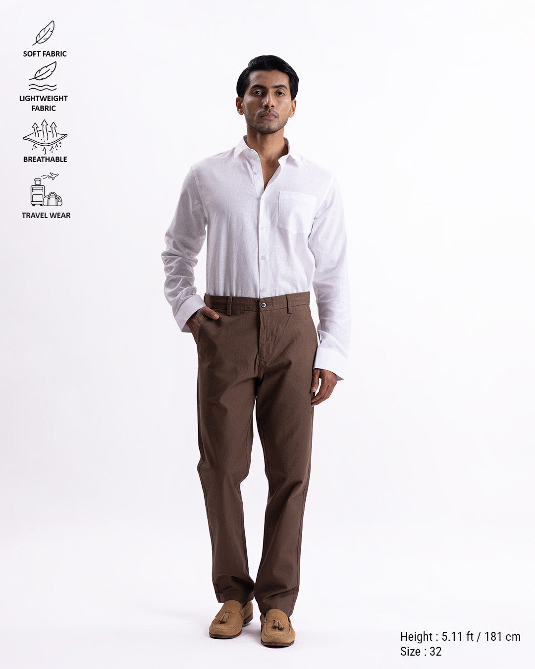 Holiday Tailored Chinos In Fur Brown