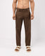 Linen Feel Premium Cotton Chinos In Fur Brown