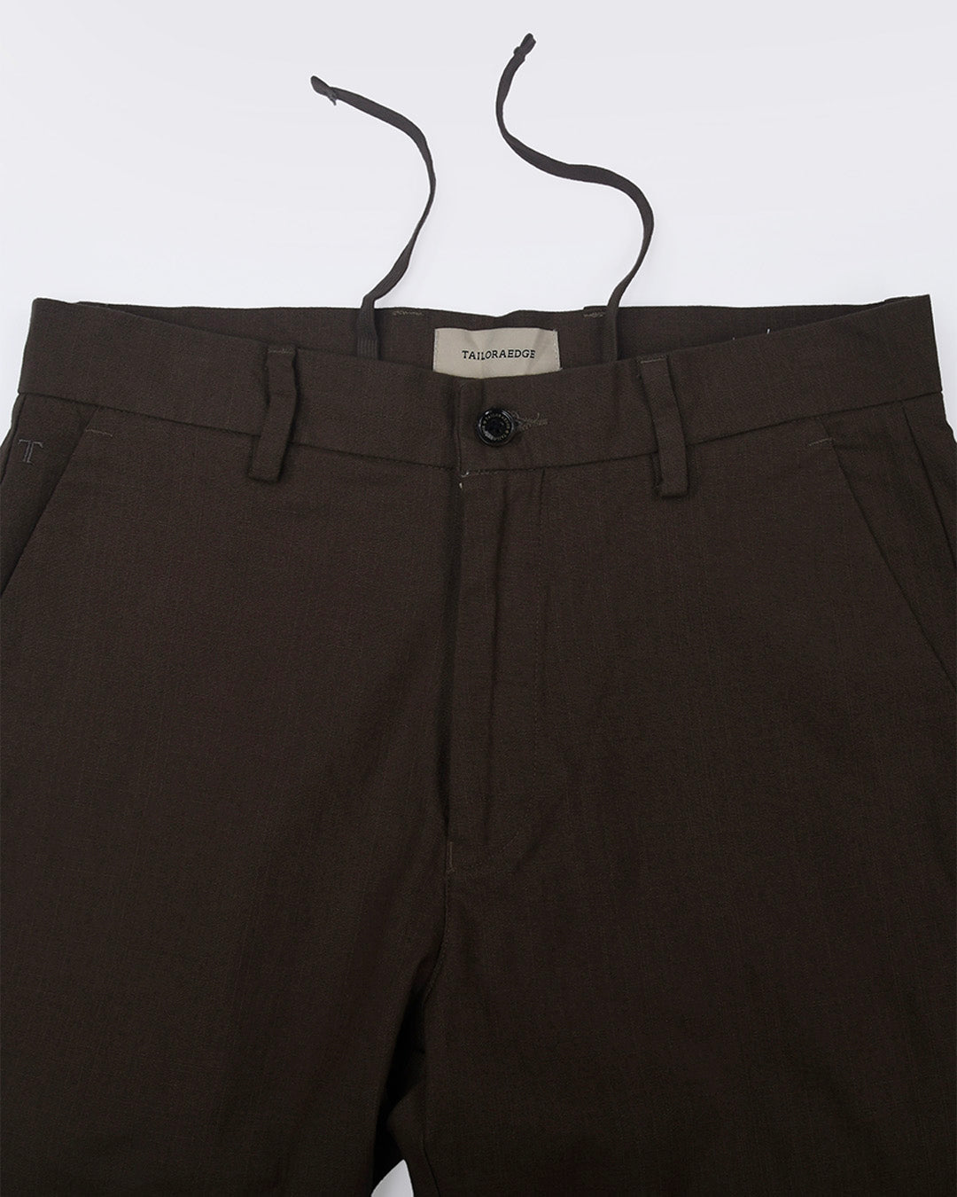 Linen Feel Premium Cotton Chinos In Fur Brown