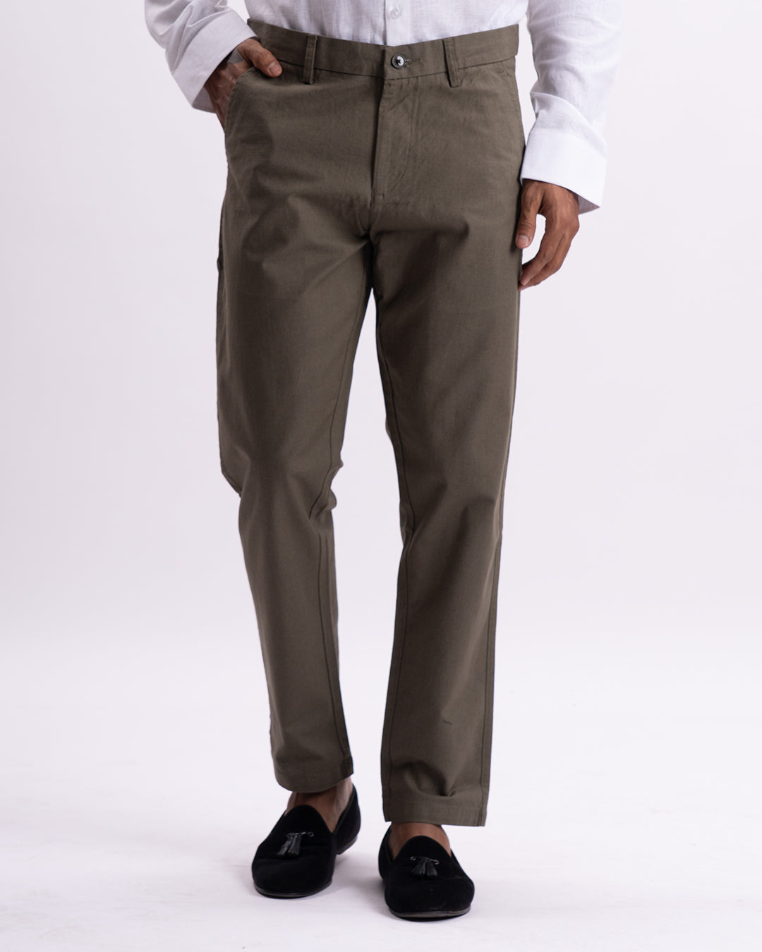 Holiday Tailored Chinos In Pine Olive