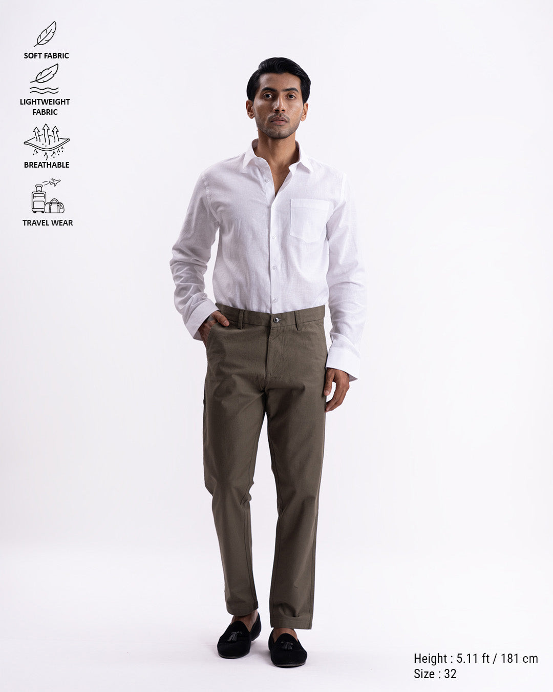 Holiday Tailored Chinos In Pine Olive