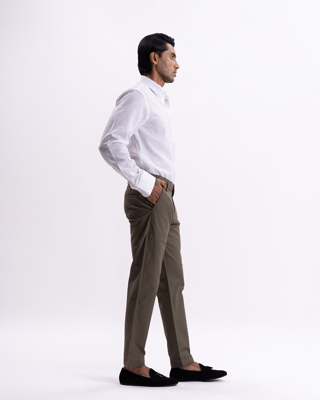 Holiday Tailored Chinos In Pine Olive