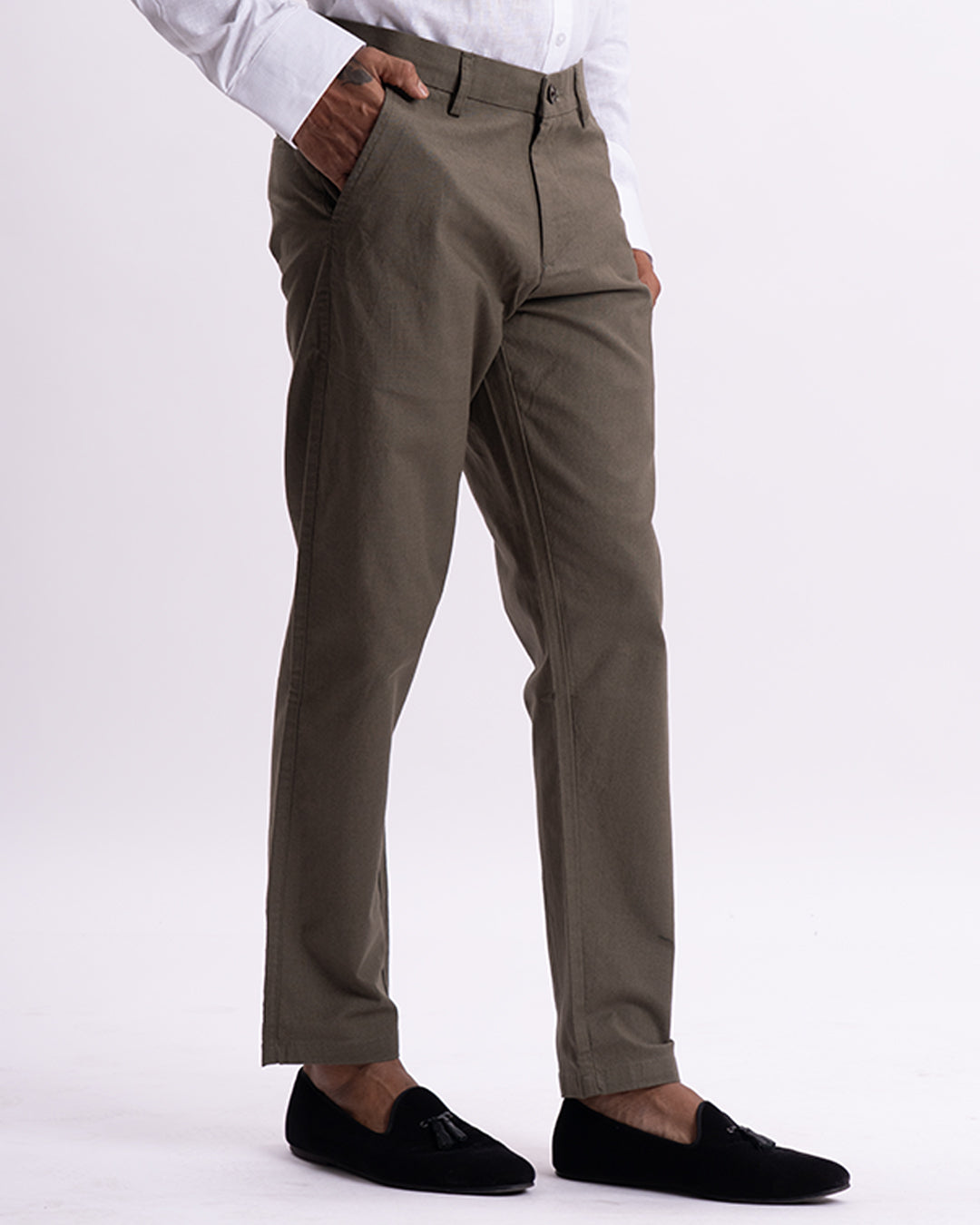 Holiday Tailored Chinos In Pine Olive